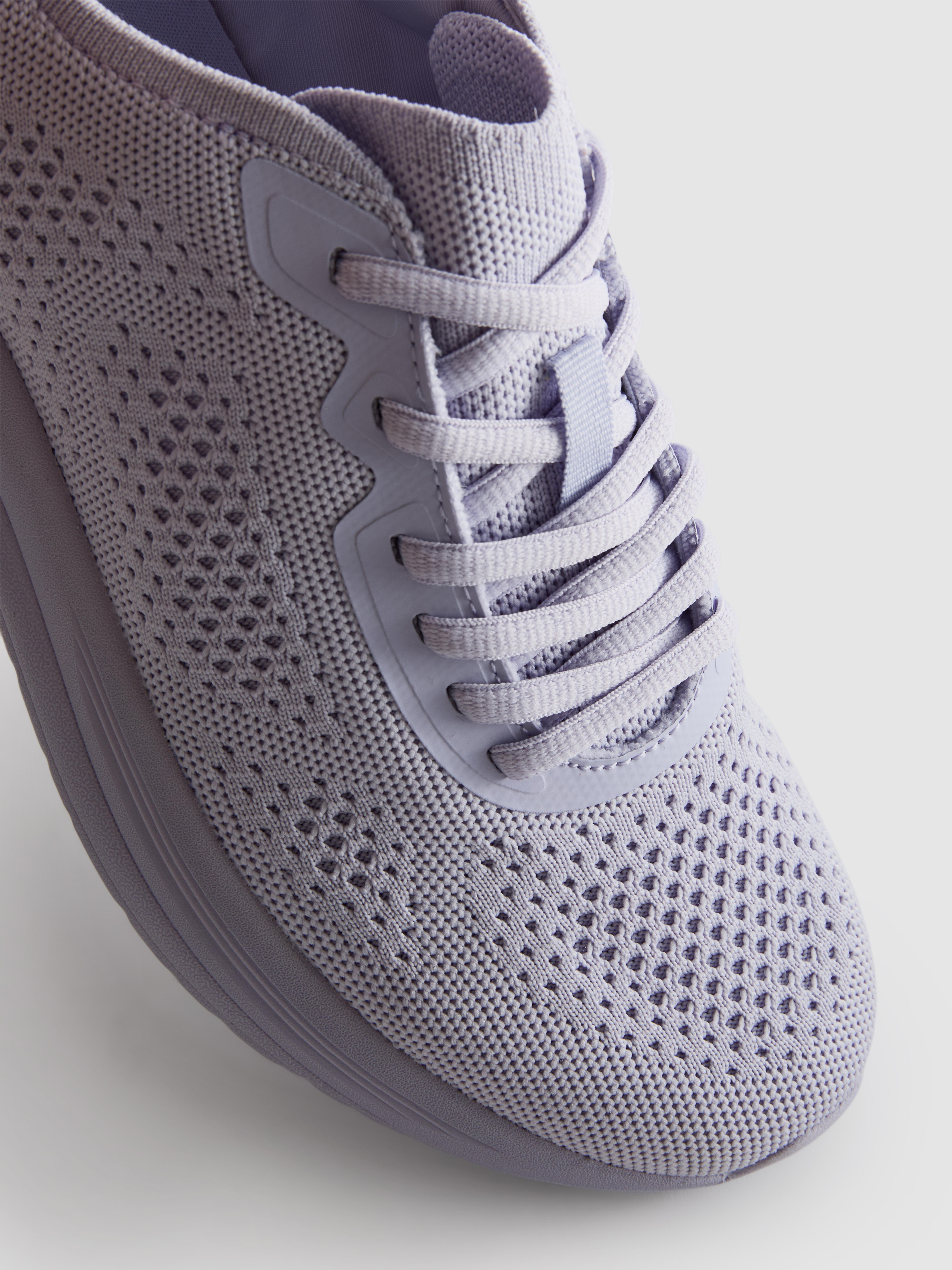 Knitted Lace-Up Sneakers