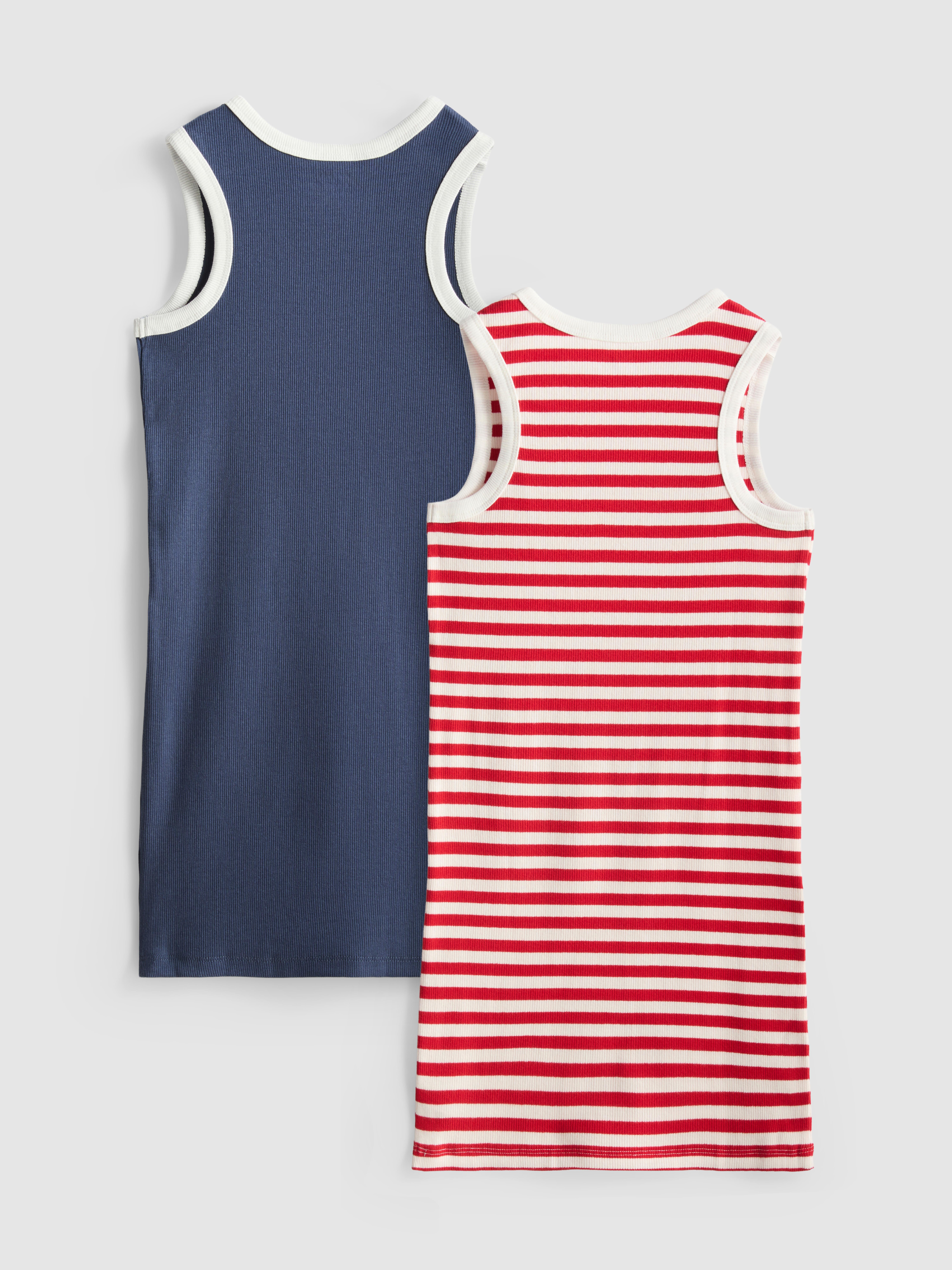 7-15yrs | 2pk Ribbed Racerback Dresses