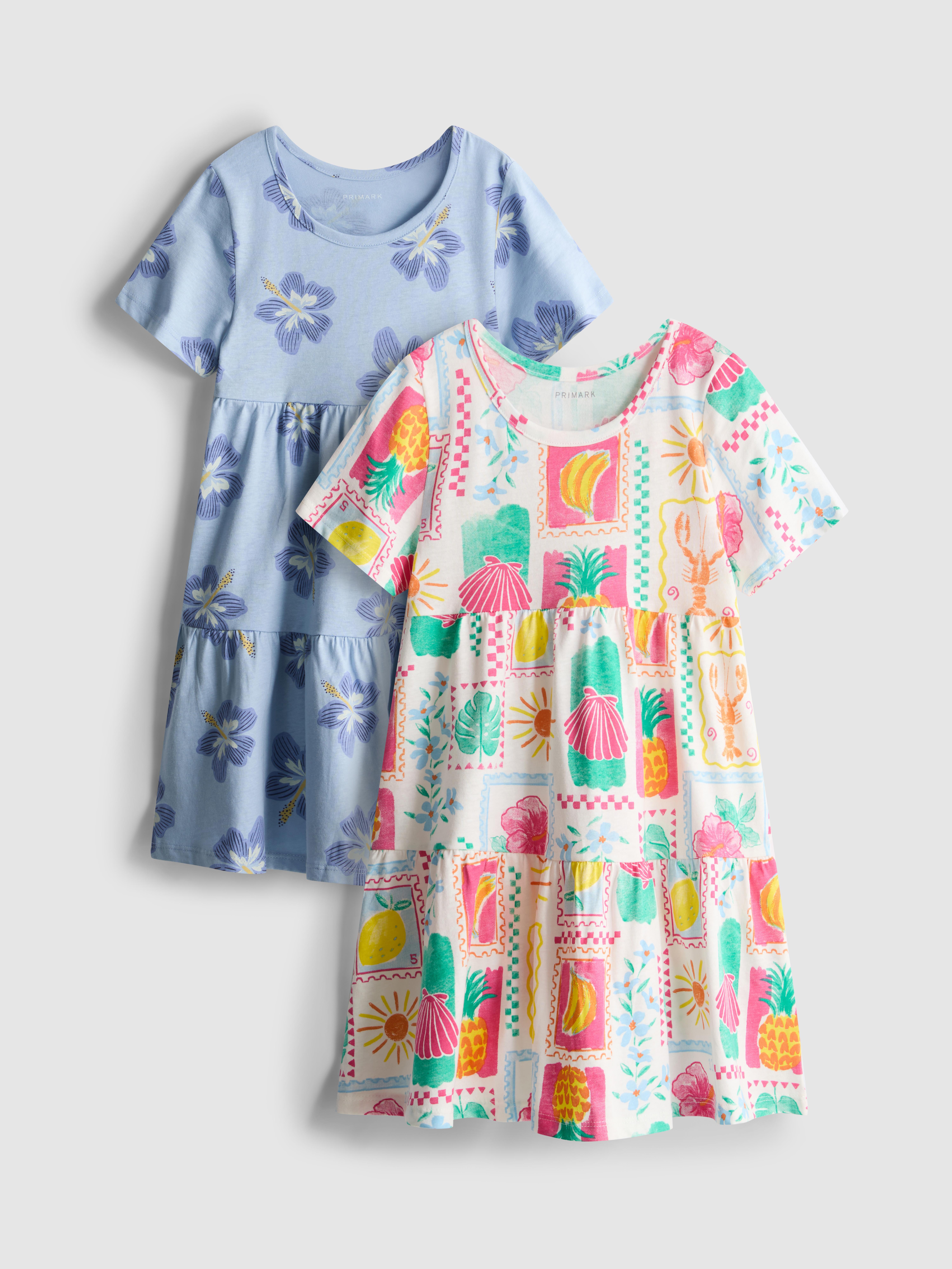 1.5-8yrs | 2pk Tiered Short Sleeve Dresses
