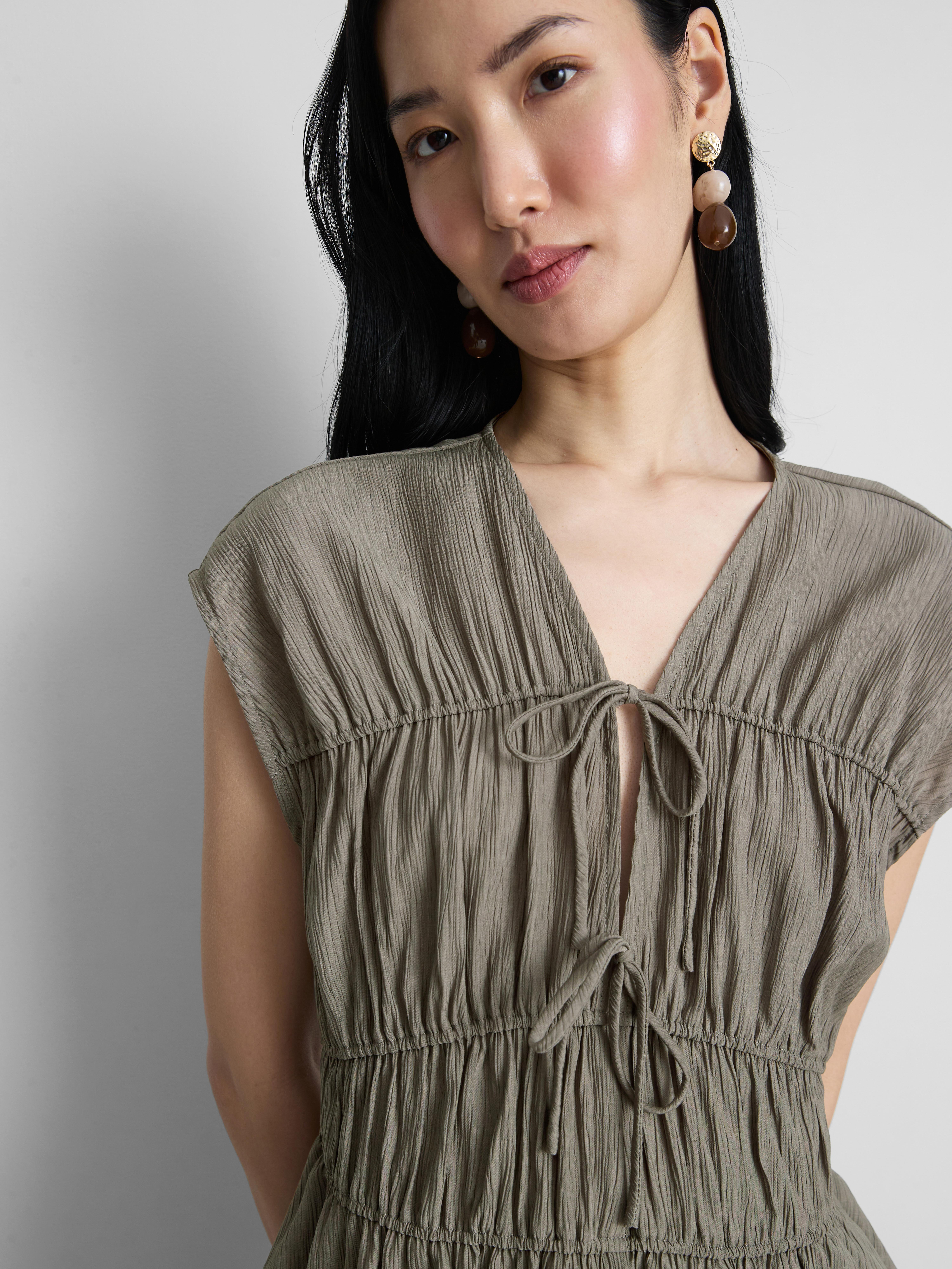 Tie-Front Crinkle Top
