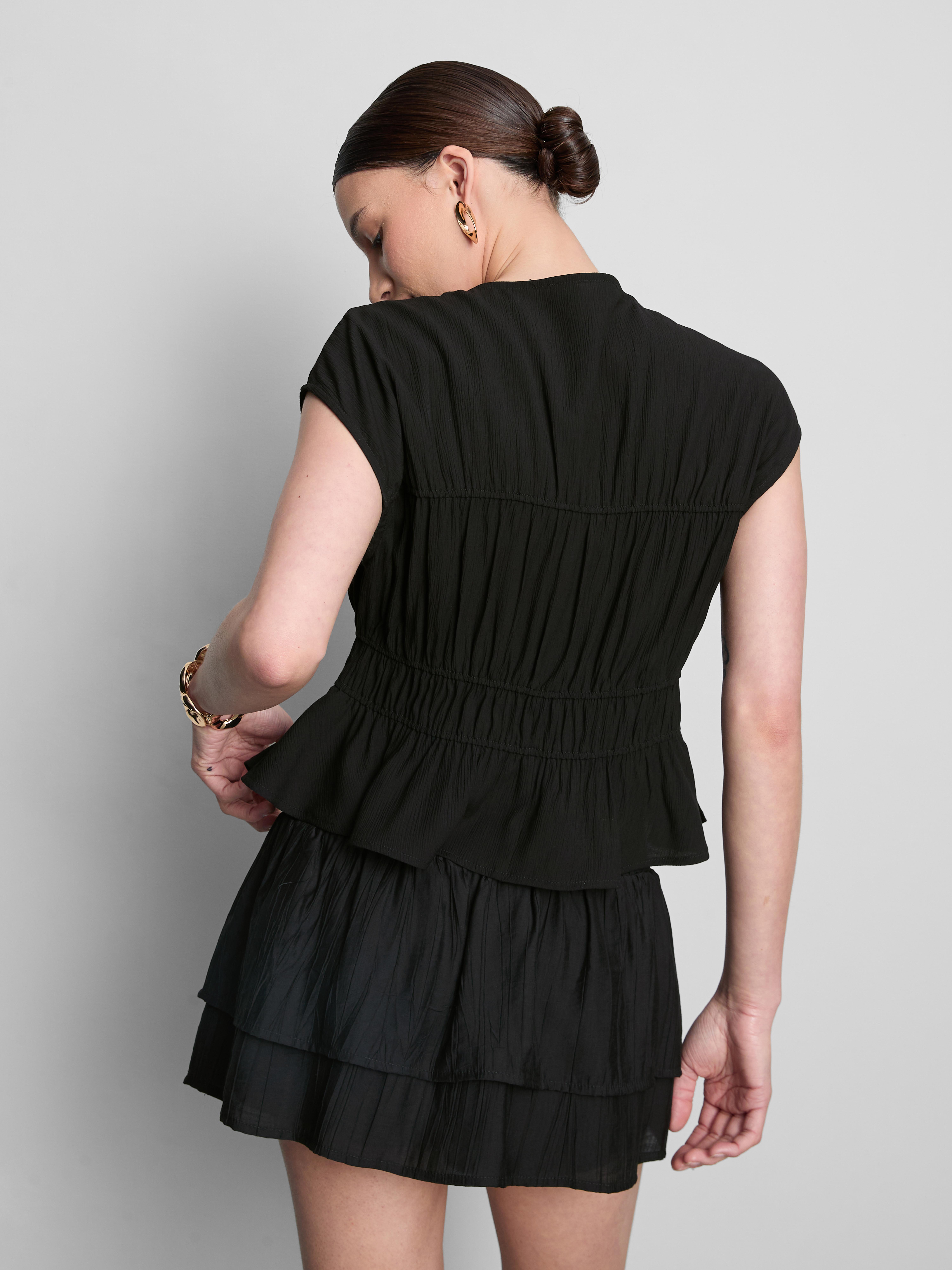Tie Front Crinkle Top