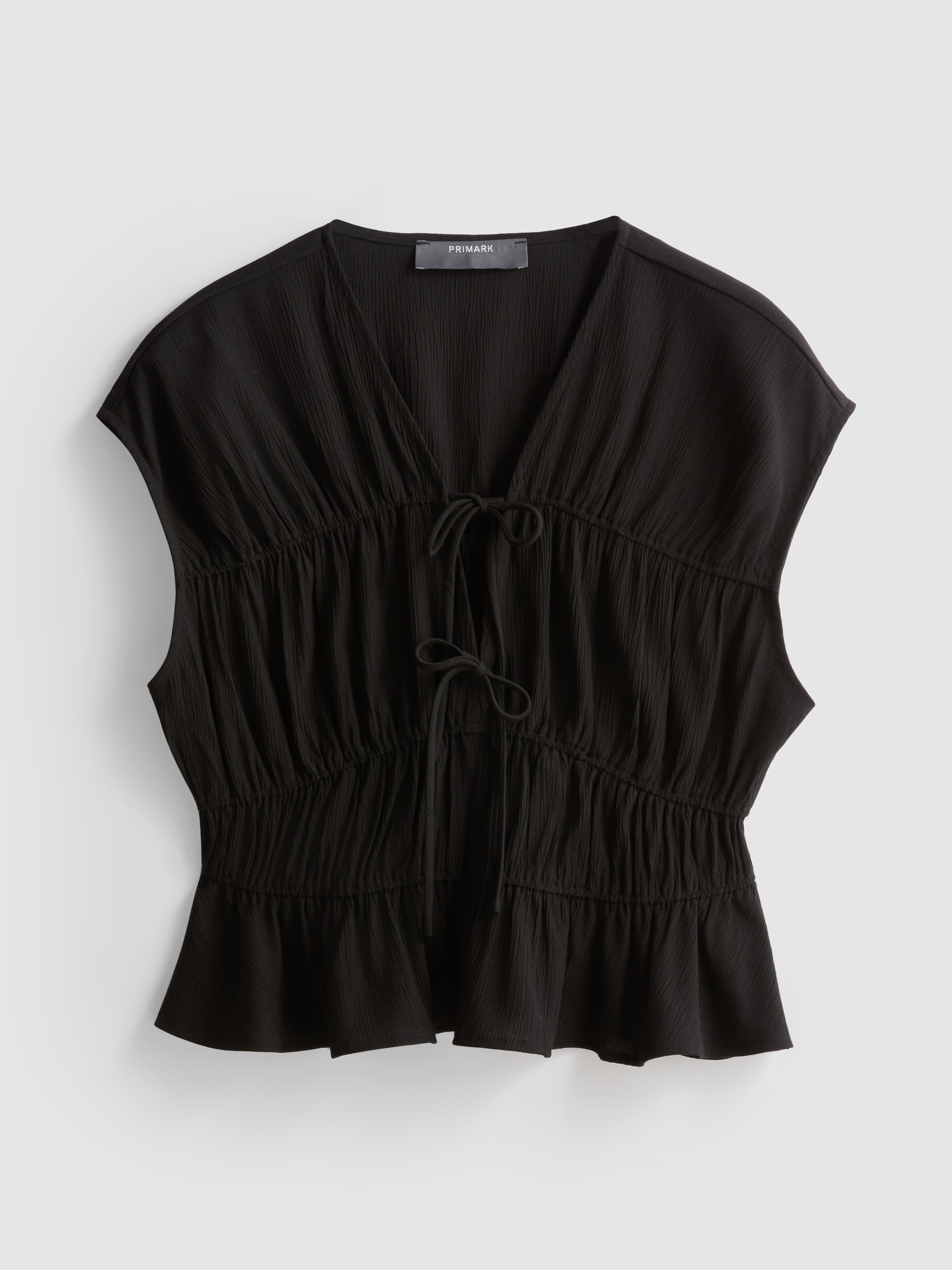 Tie Front Crinkle Top