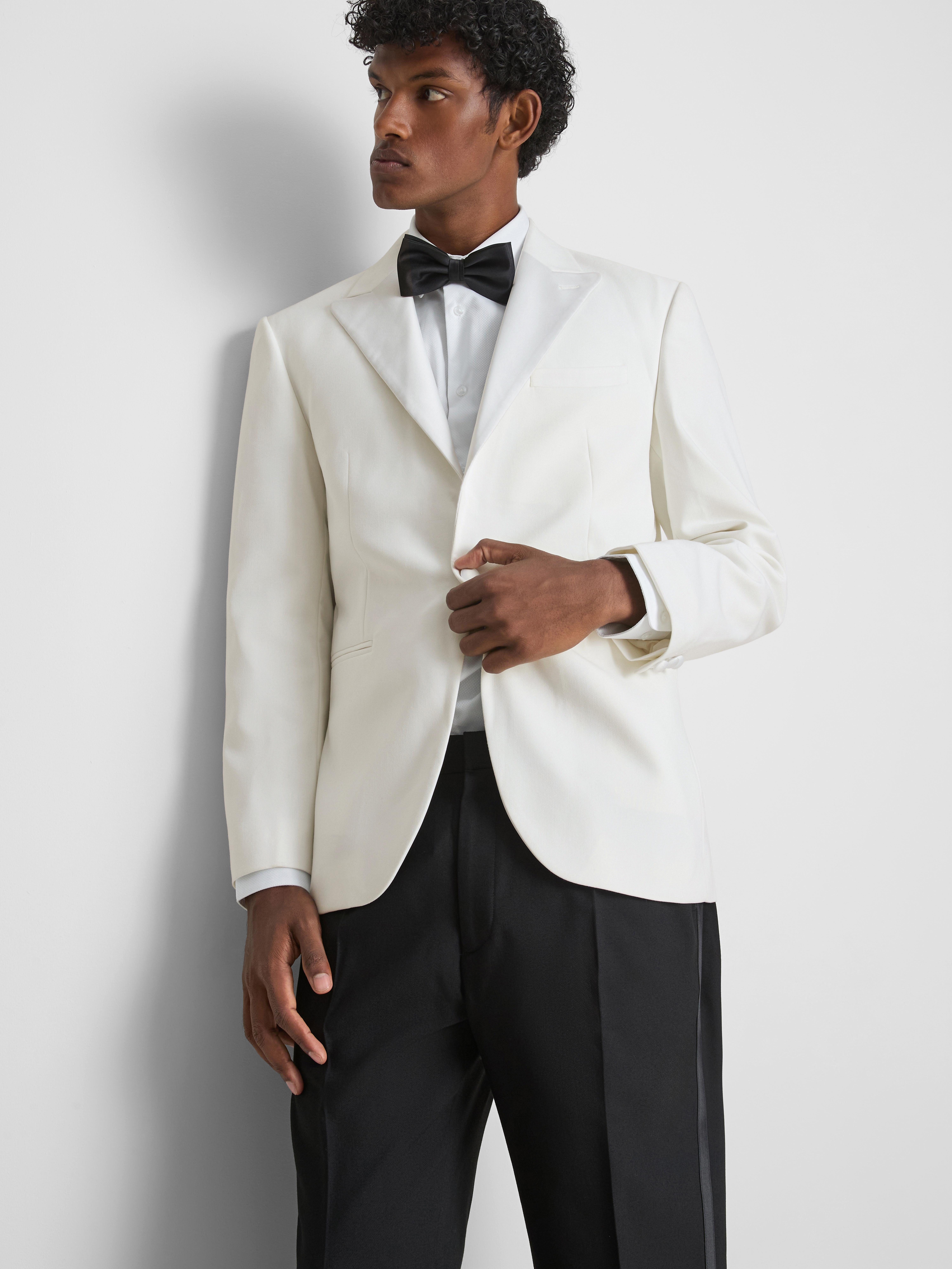 Regular Fit Tuxedo Jacket White