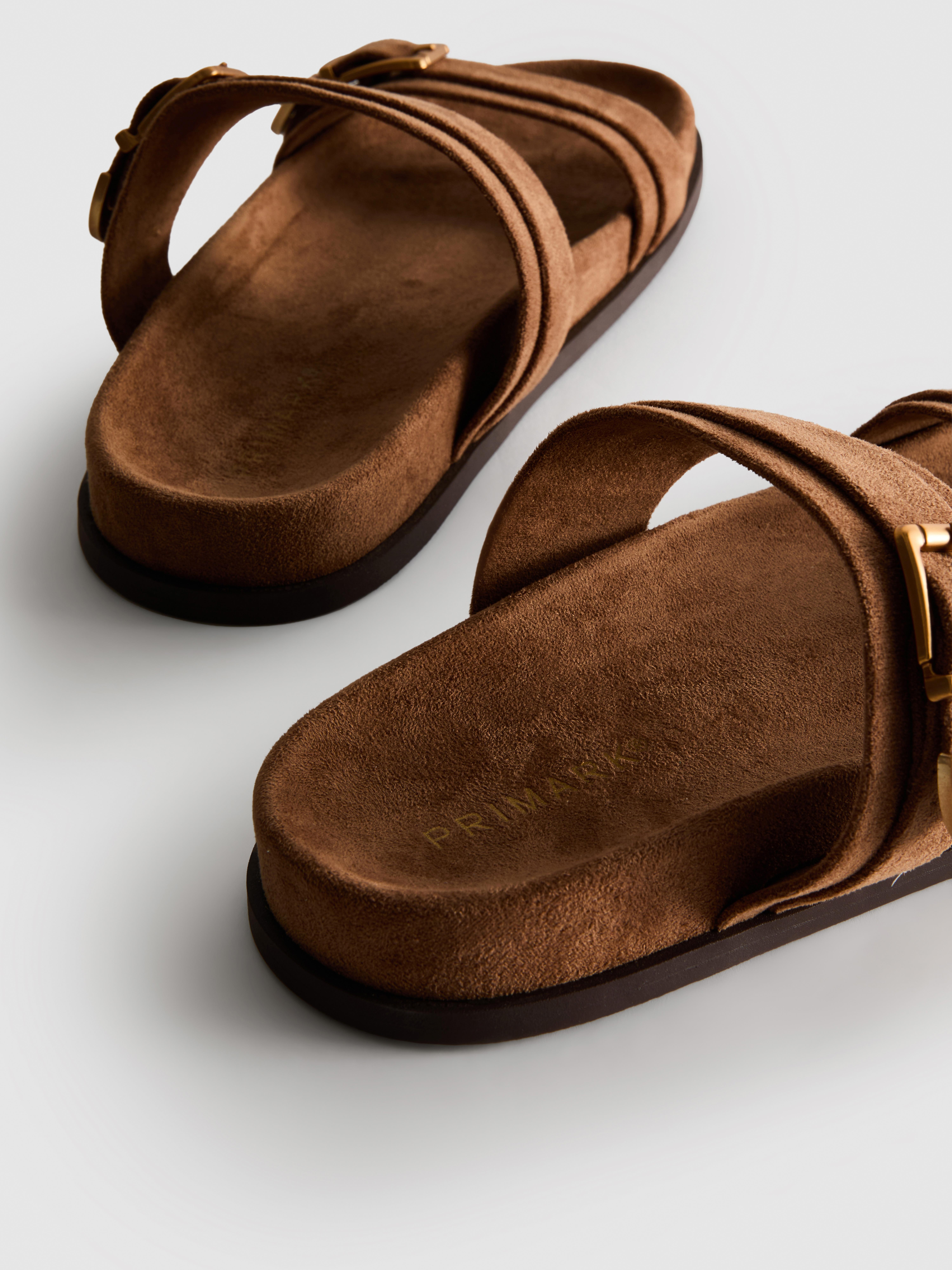 Paula Echevarría Double Strap Buckle Sandals
