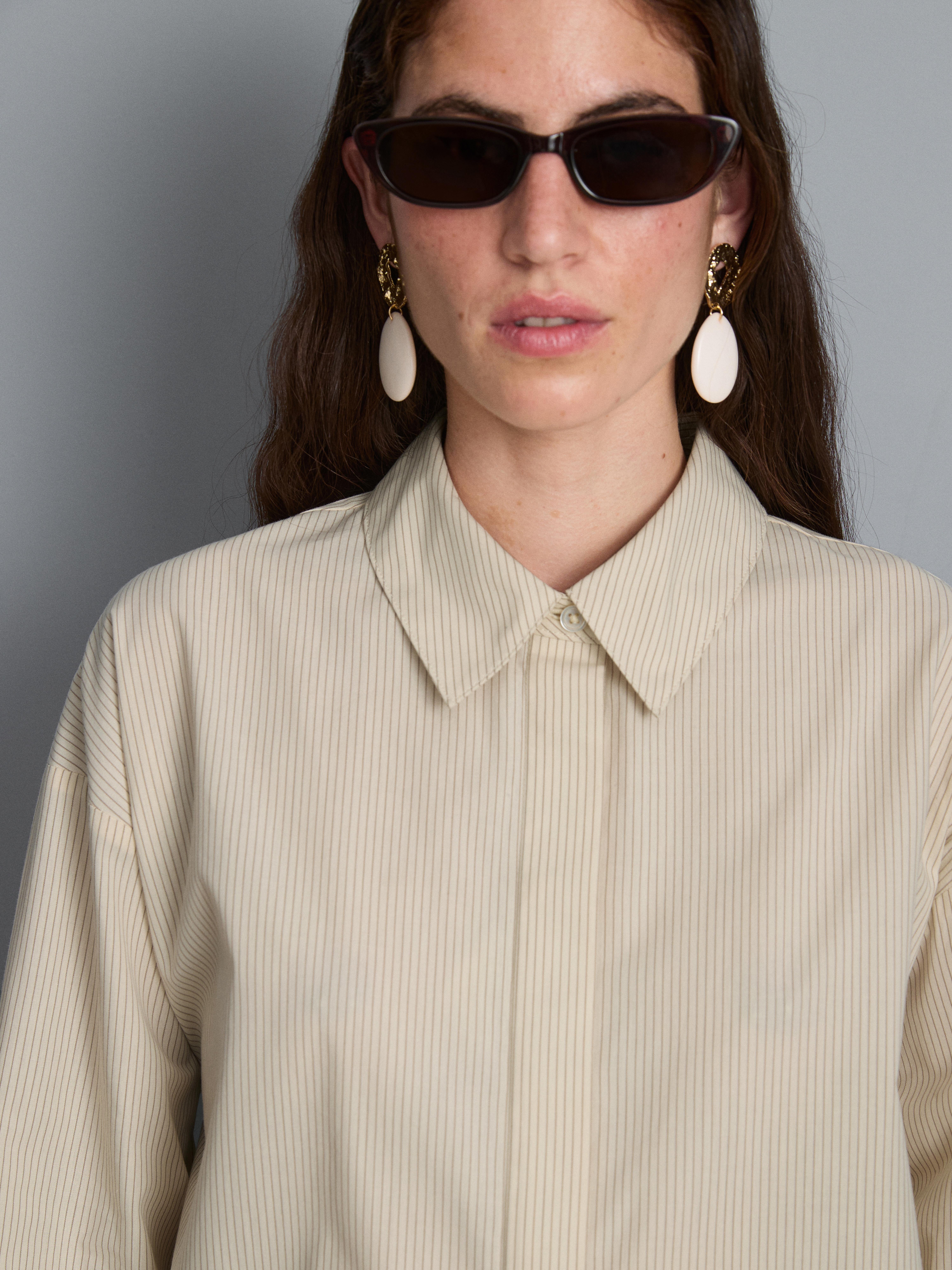 Cotton Poplin Striped Shirt