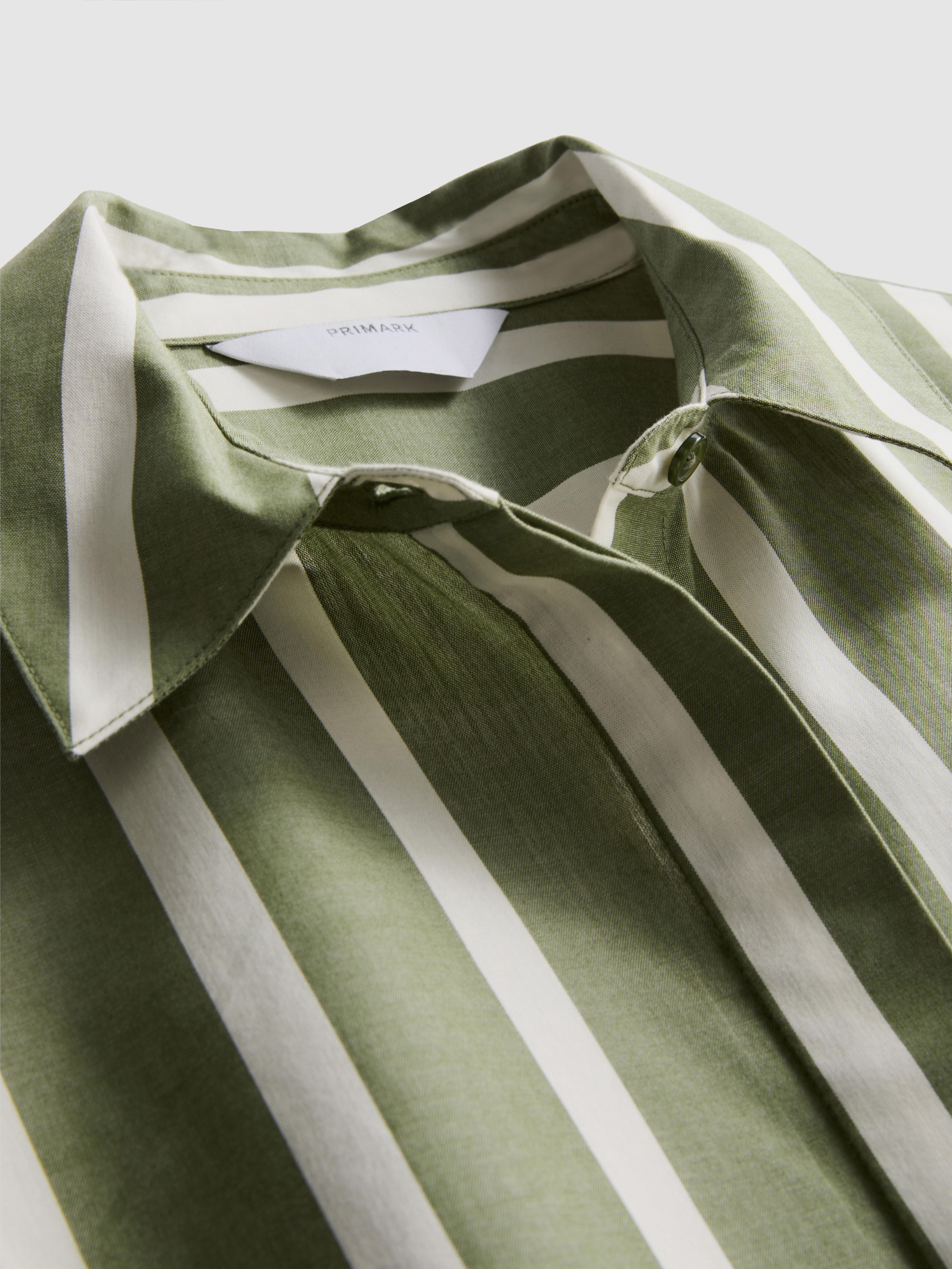 Cotton Poplin Striped Shirt
