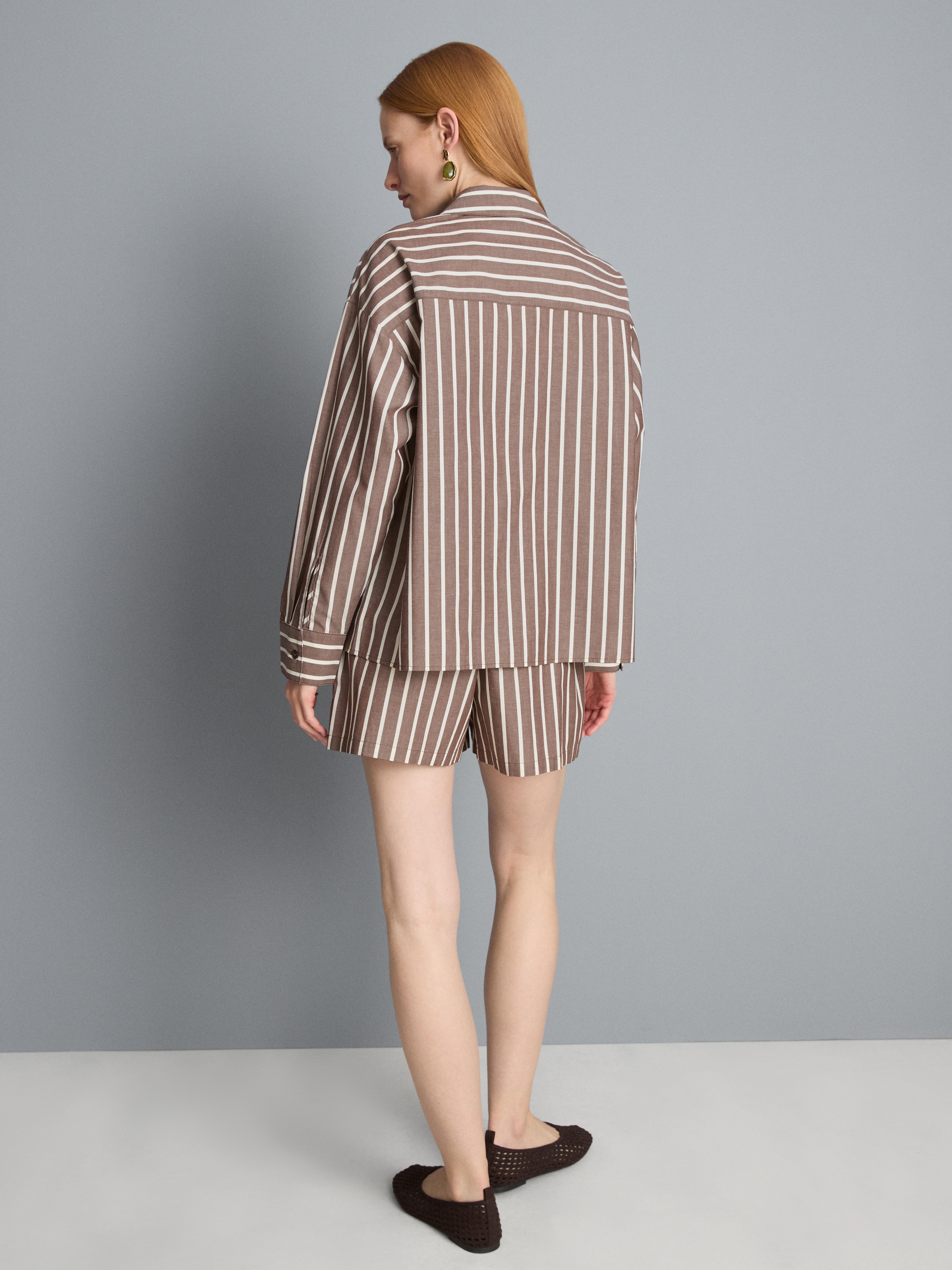 Cotton Poplin Striped Shirt