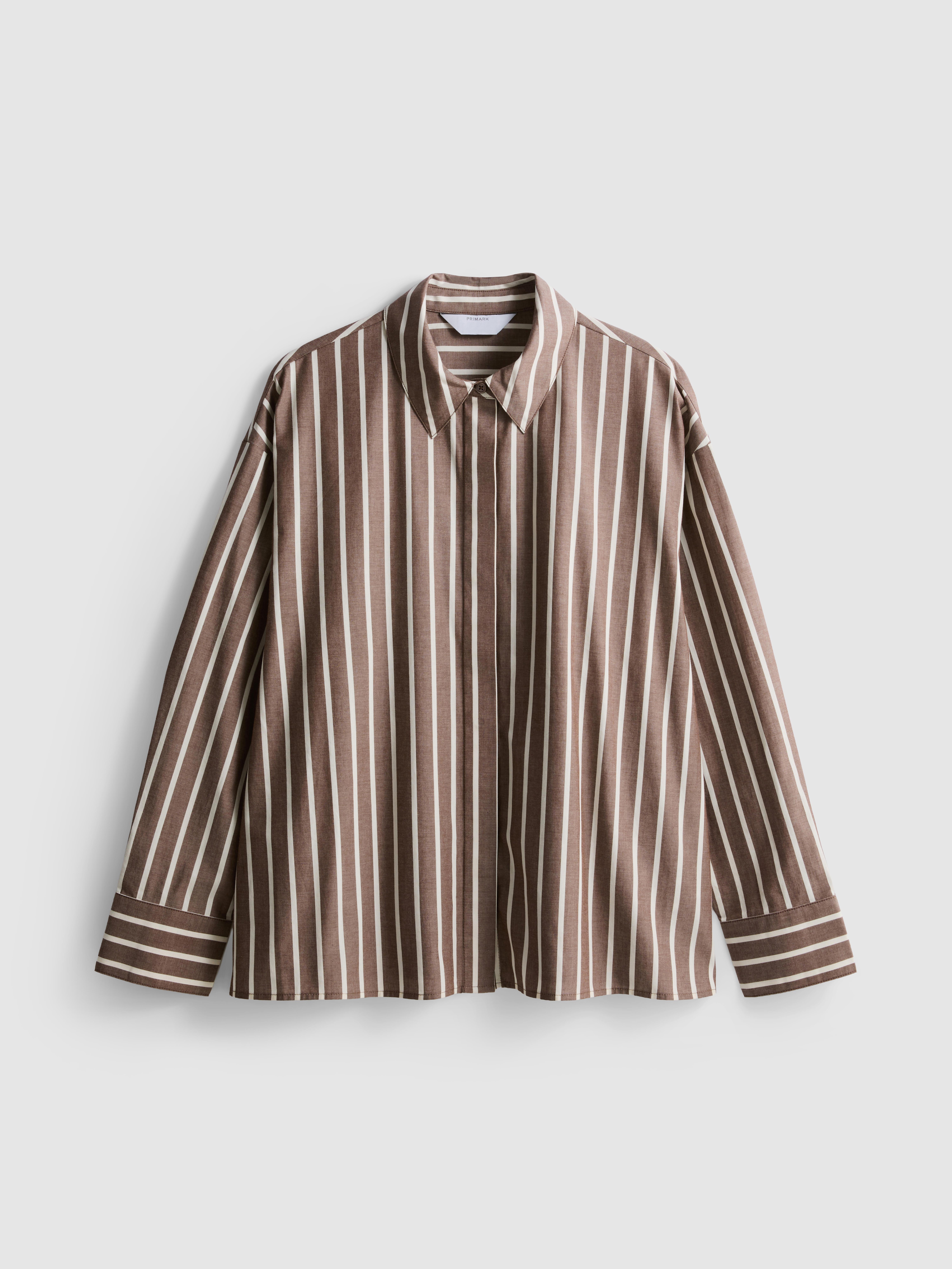 Cotton Poplin Striped Shirt