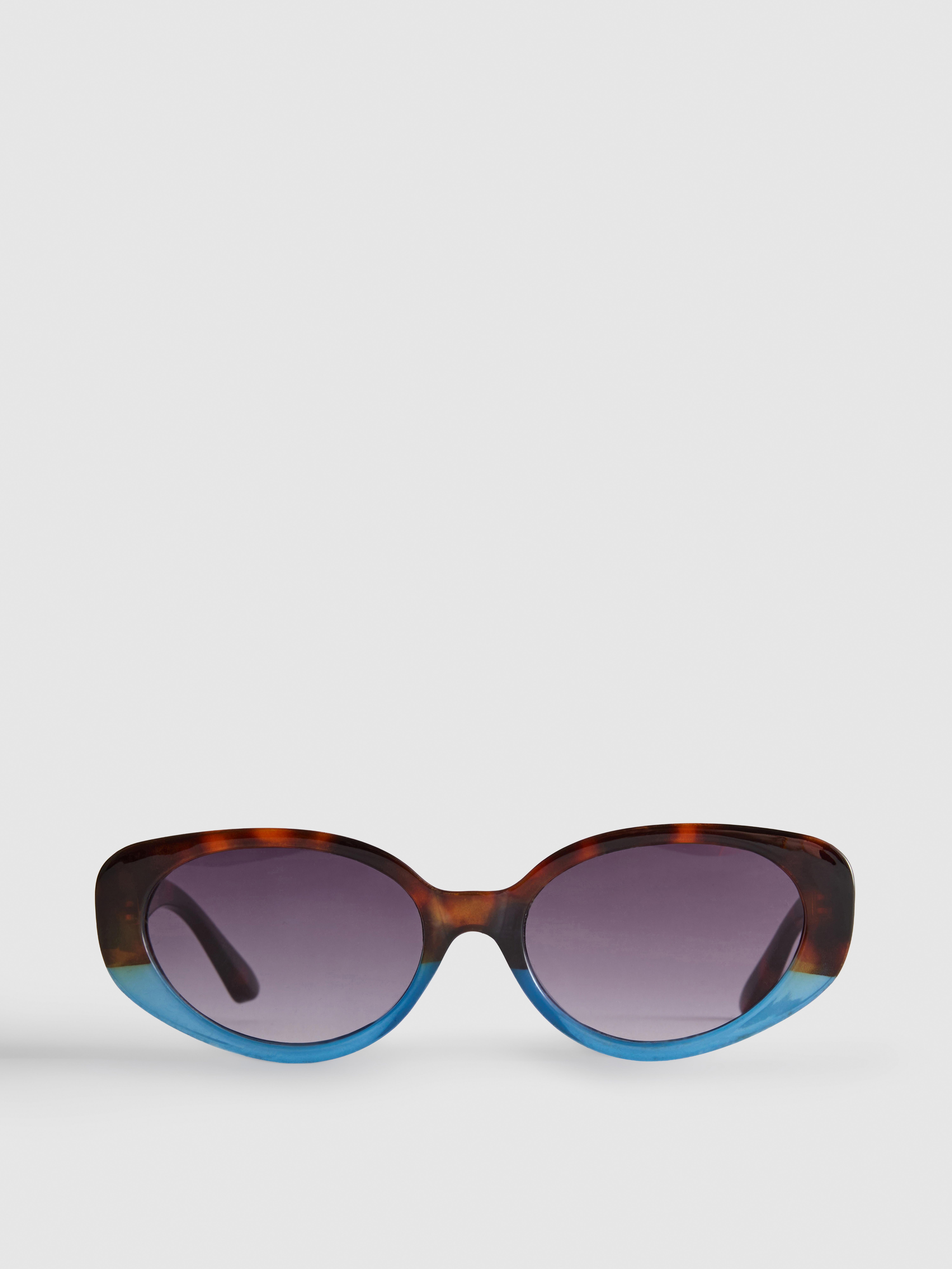 Two-Tone Oval Sunglasses