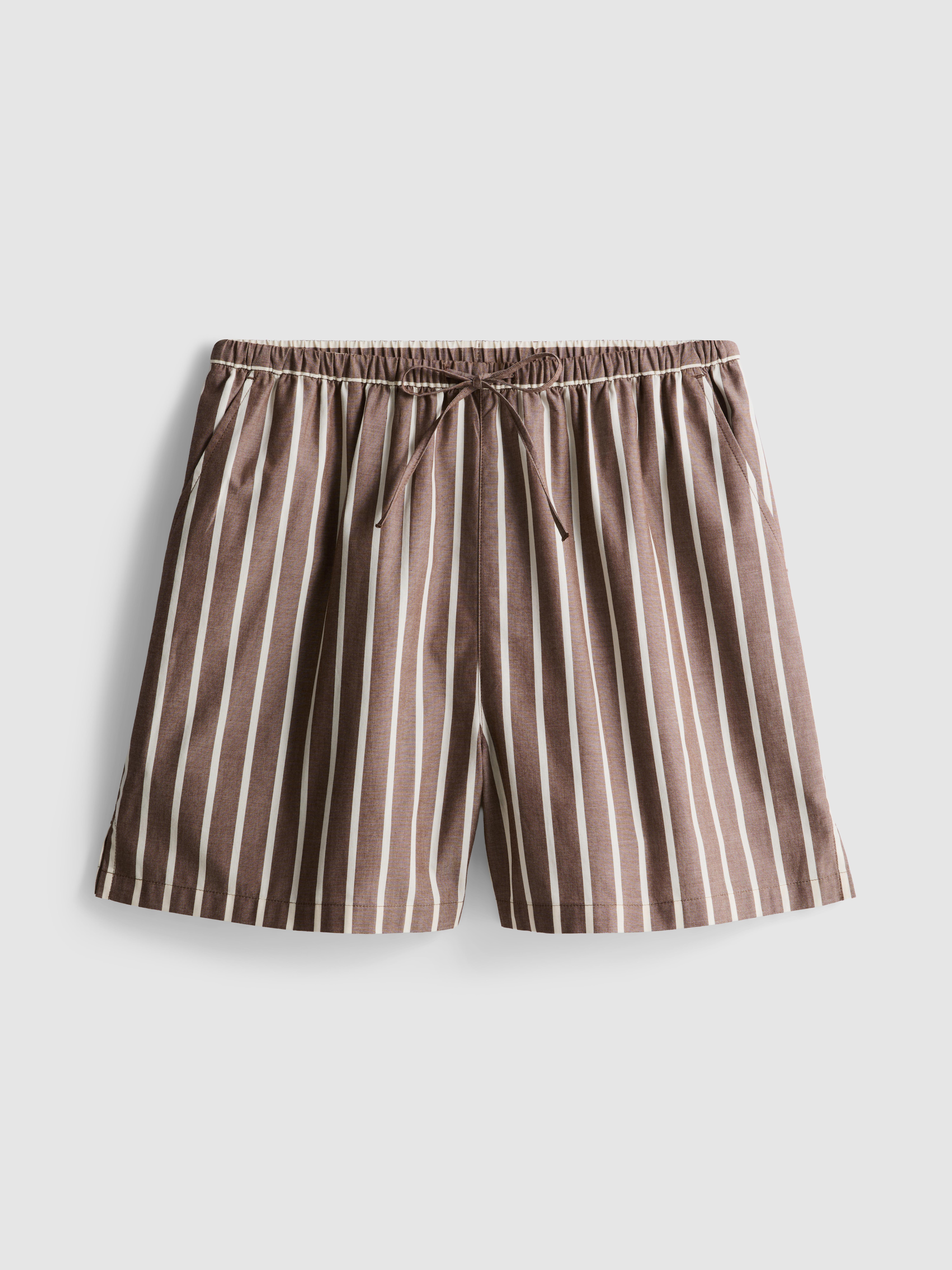 Cotton Poplin Striped Shorts