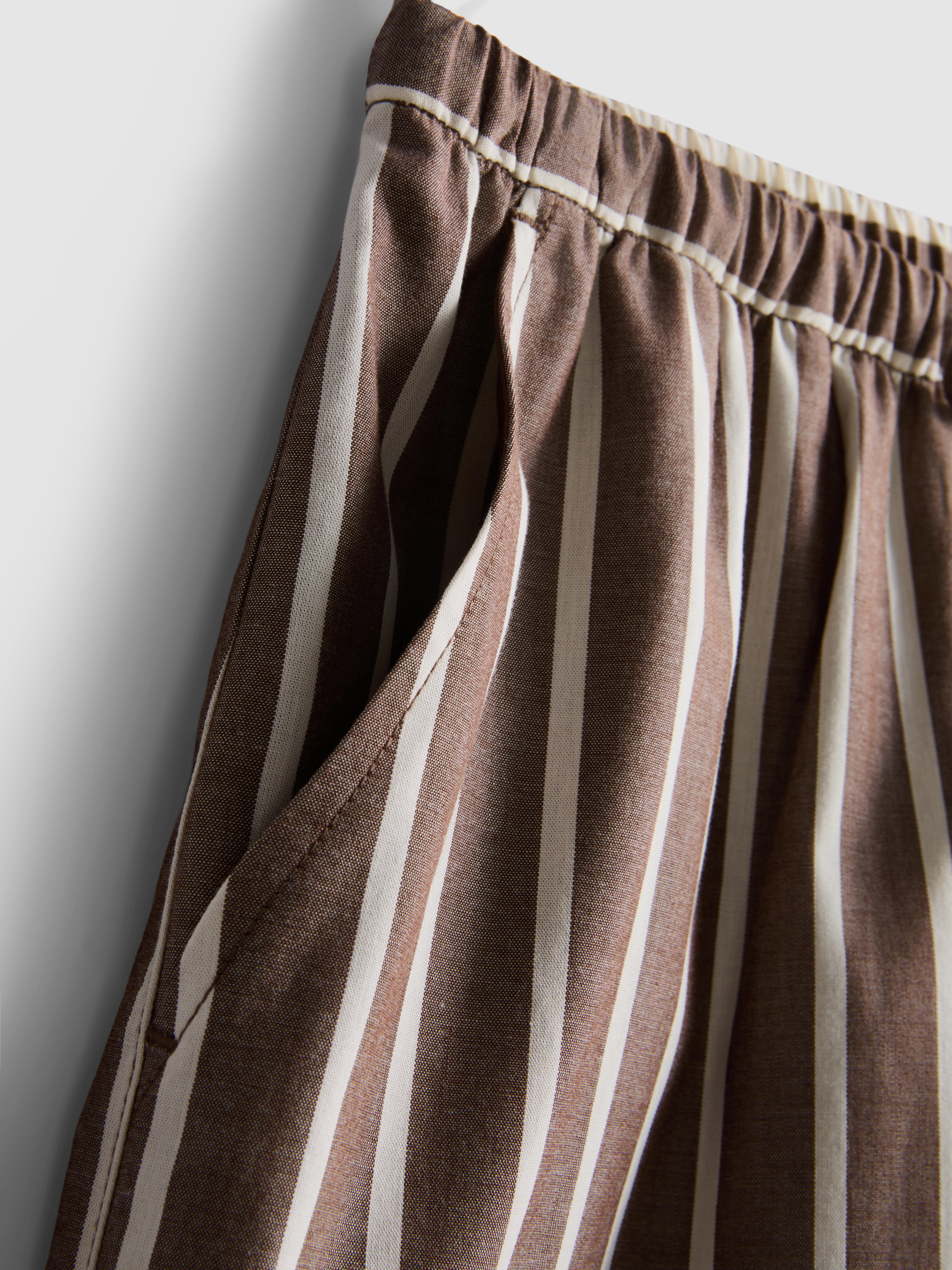 Cotton Poplin Striped Shorts