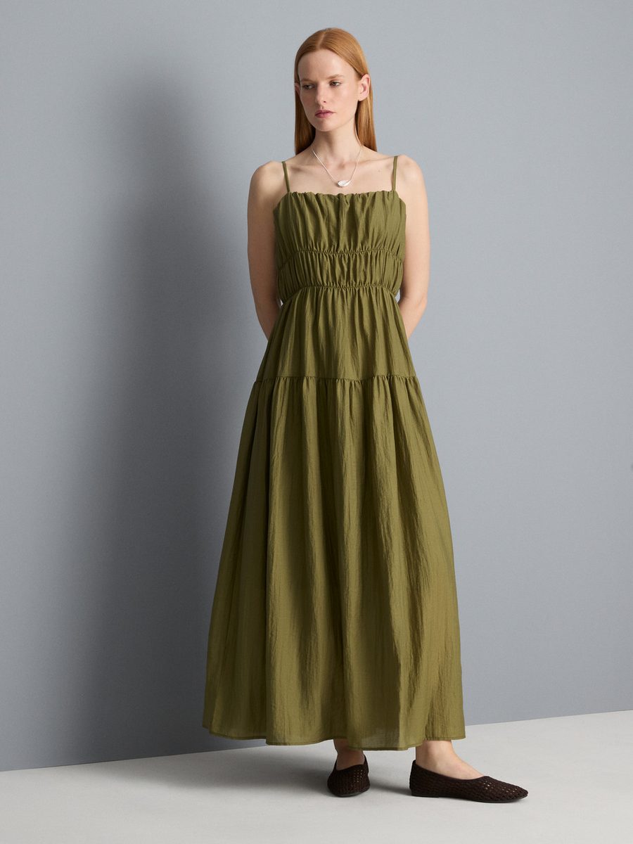 Olive Green Tiered Maxi Dress – Primark – صورة المنتج