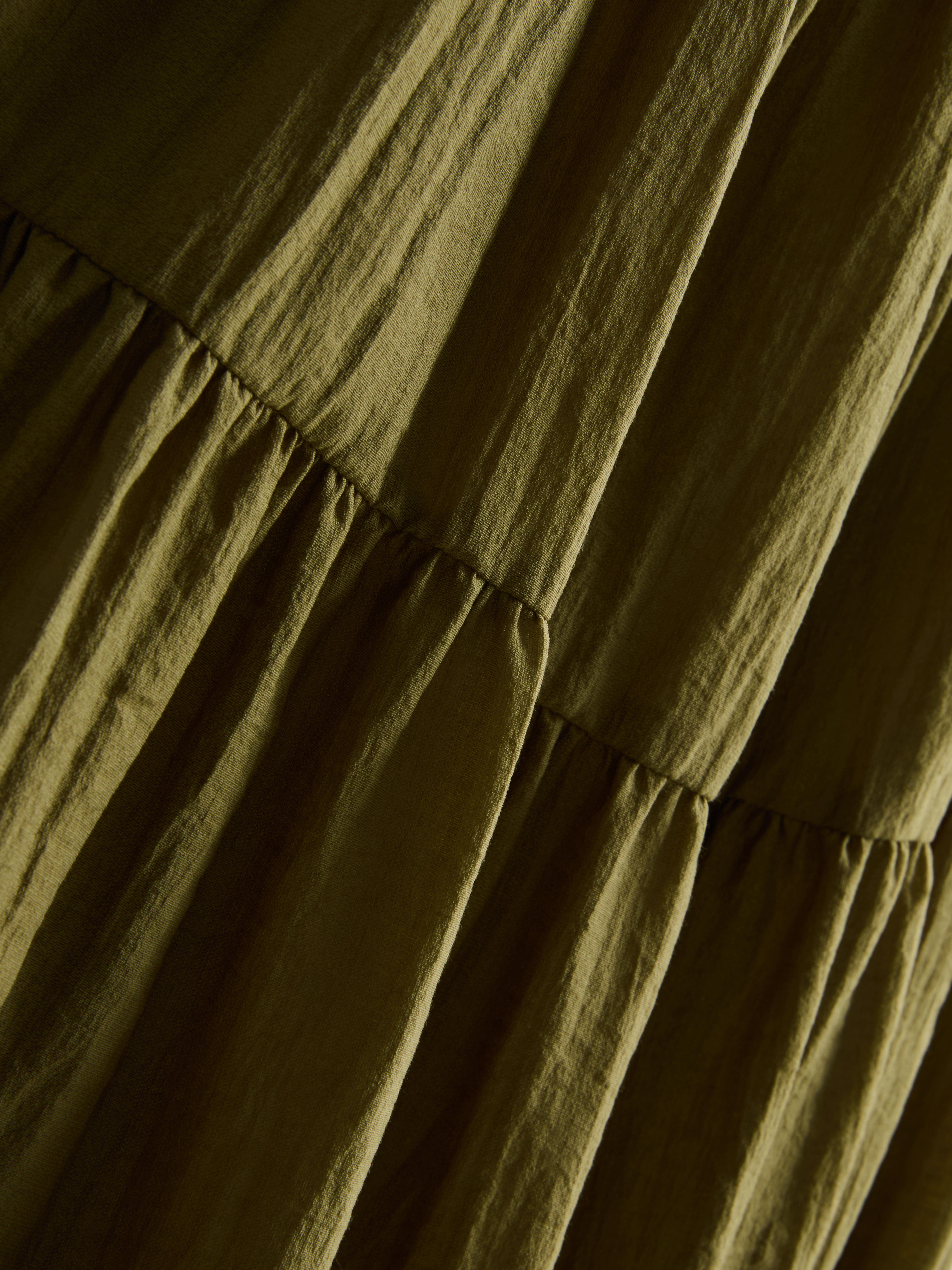 Robe longue à smock et superpositions