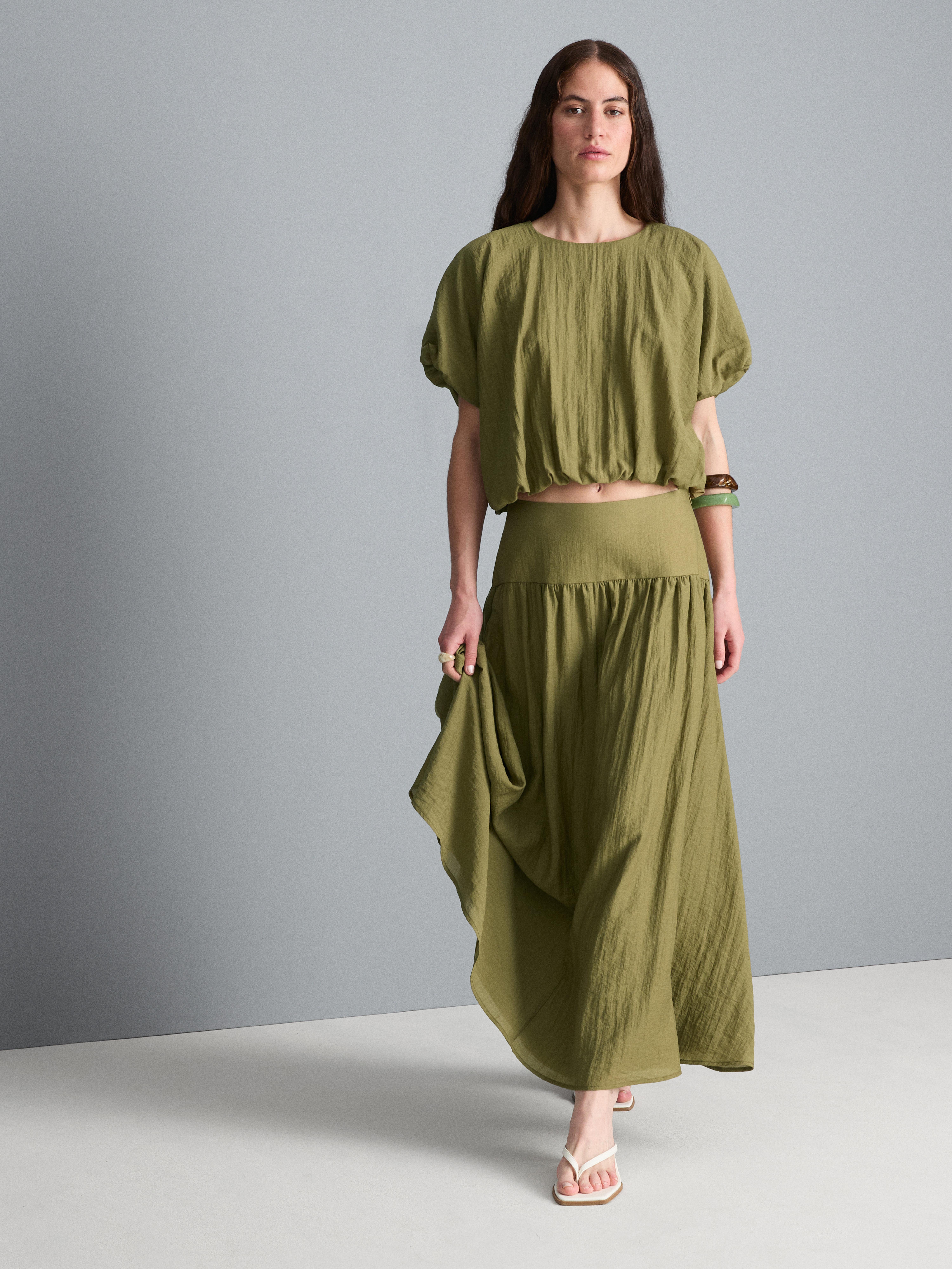 Midirock mit tiefer Taille