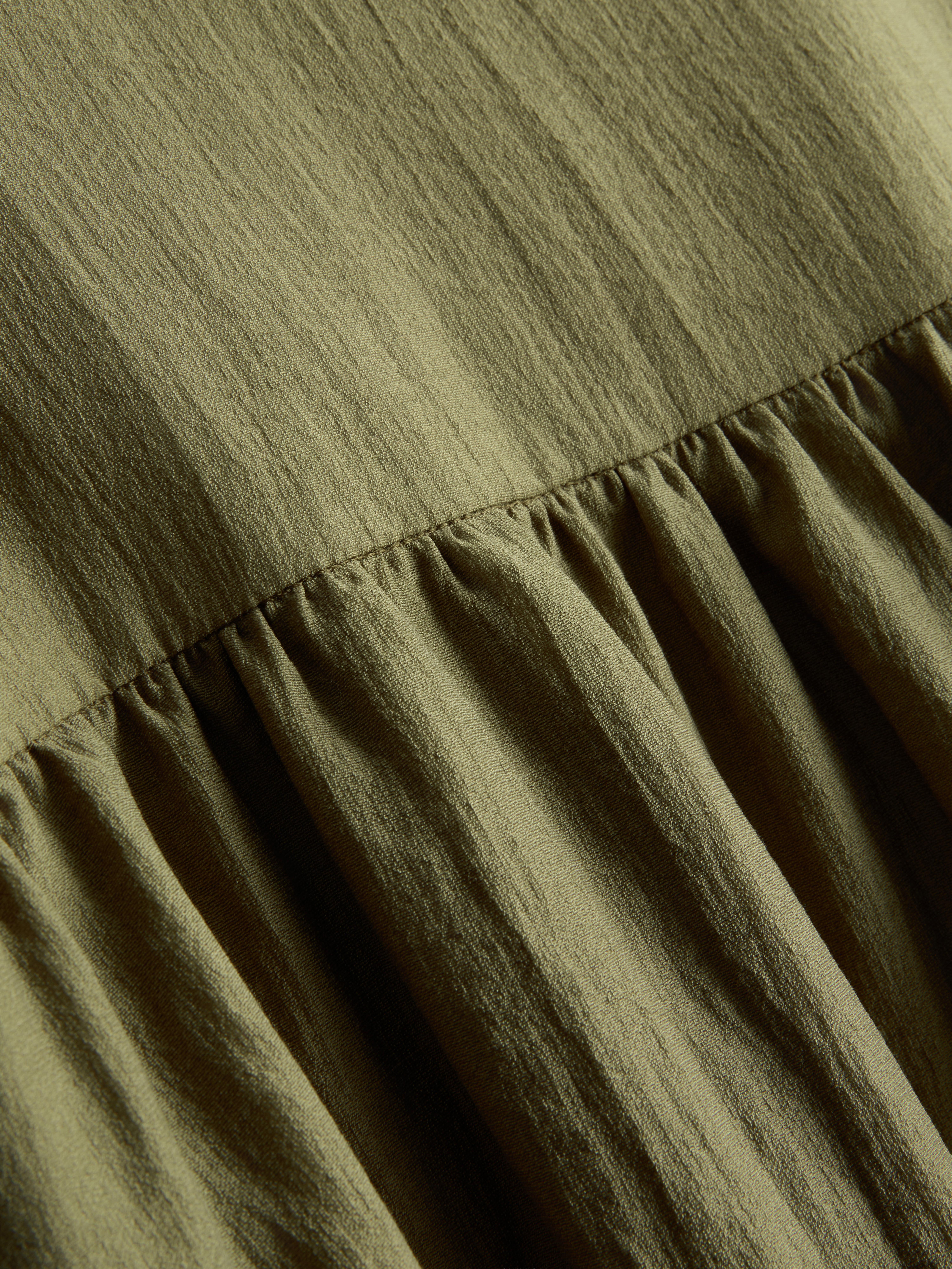 Dropped-Waist Midi Skirt