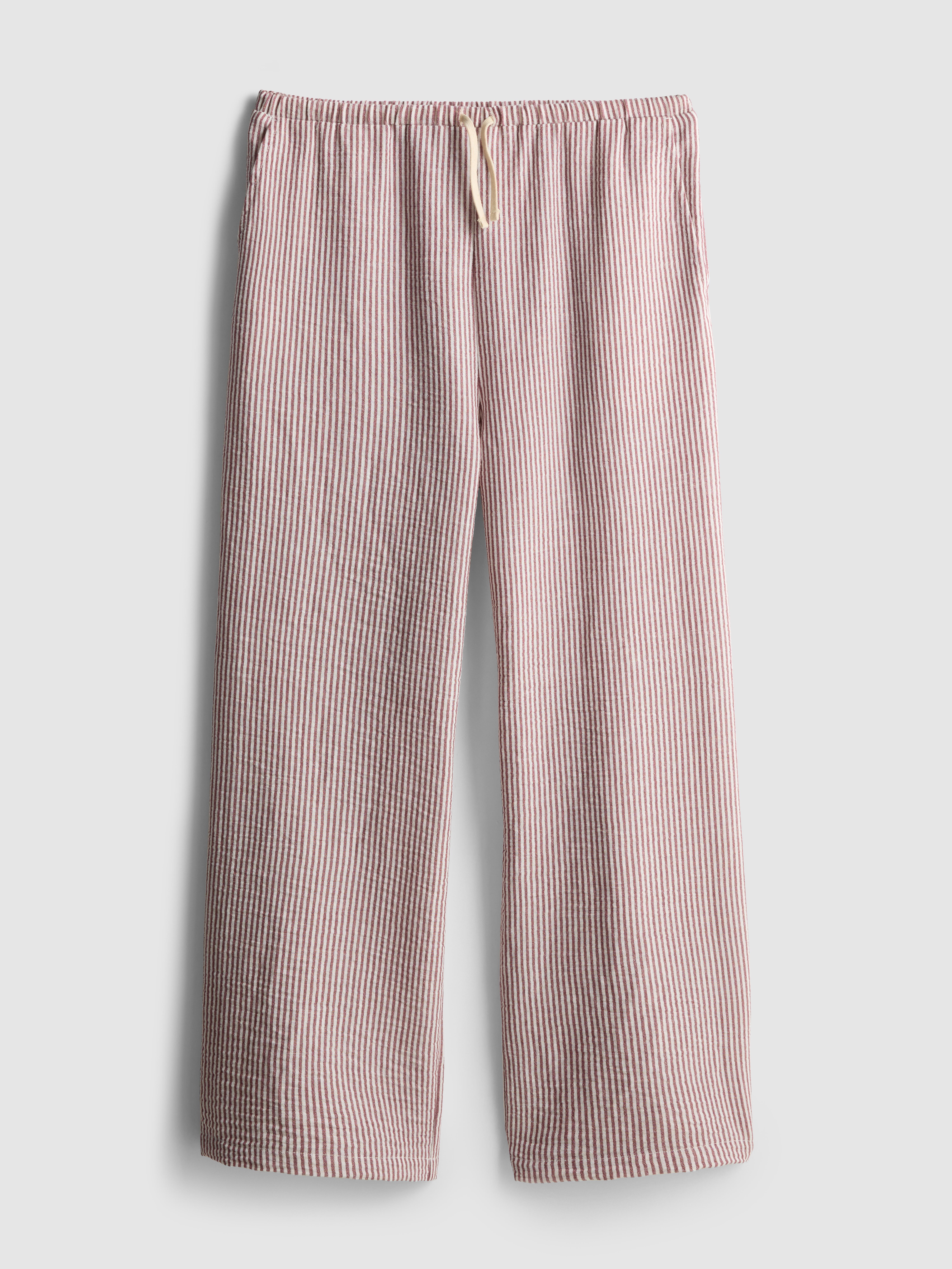 7-15yrs | Pure Cotton Stripe Pants Brown