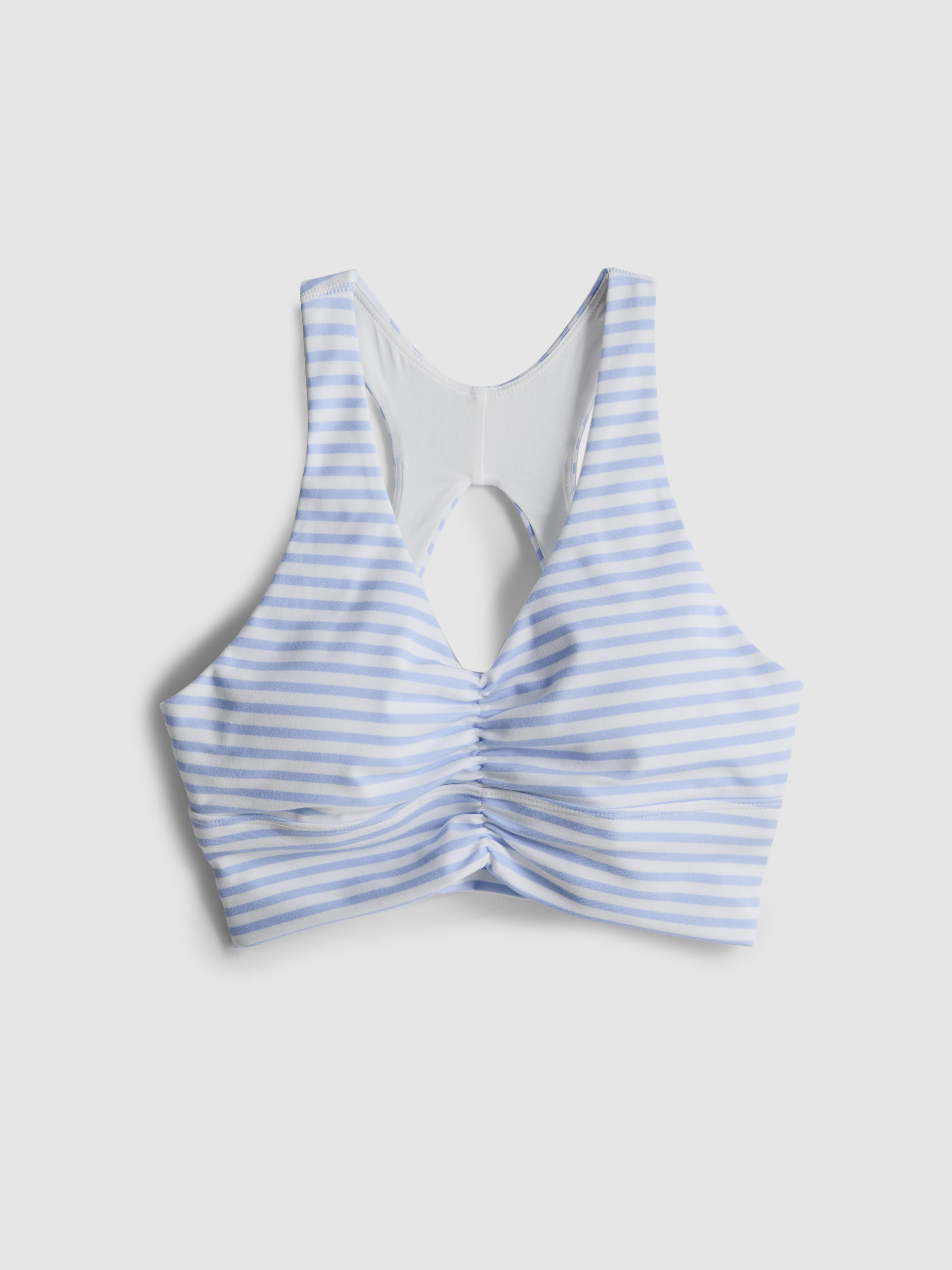 Top curto desportivo franzido riscas Maple