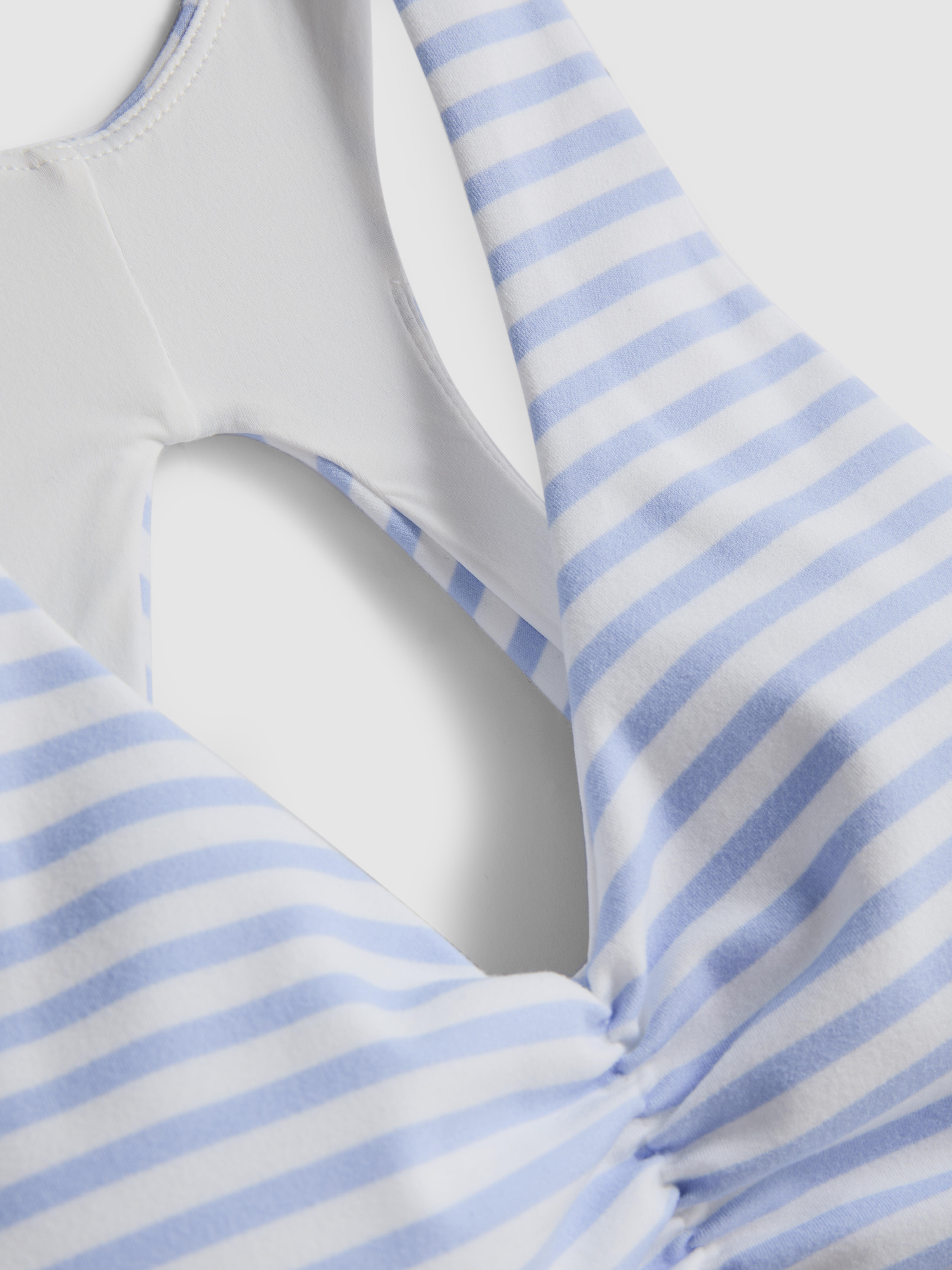 Top curto desportivo franzido riscas Maple