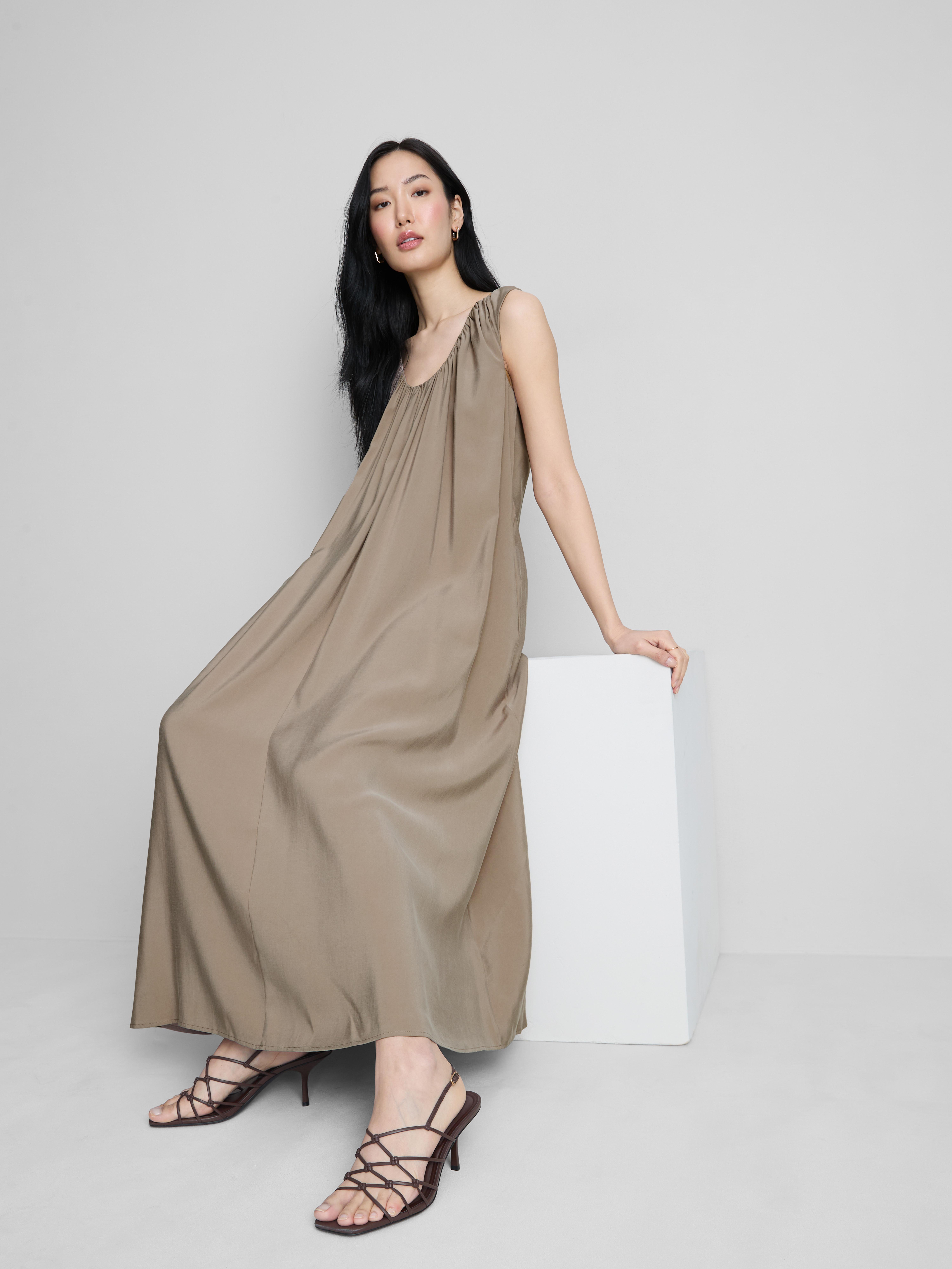Women's Taupe The Edit Trapeze Maxi Dress | Primark