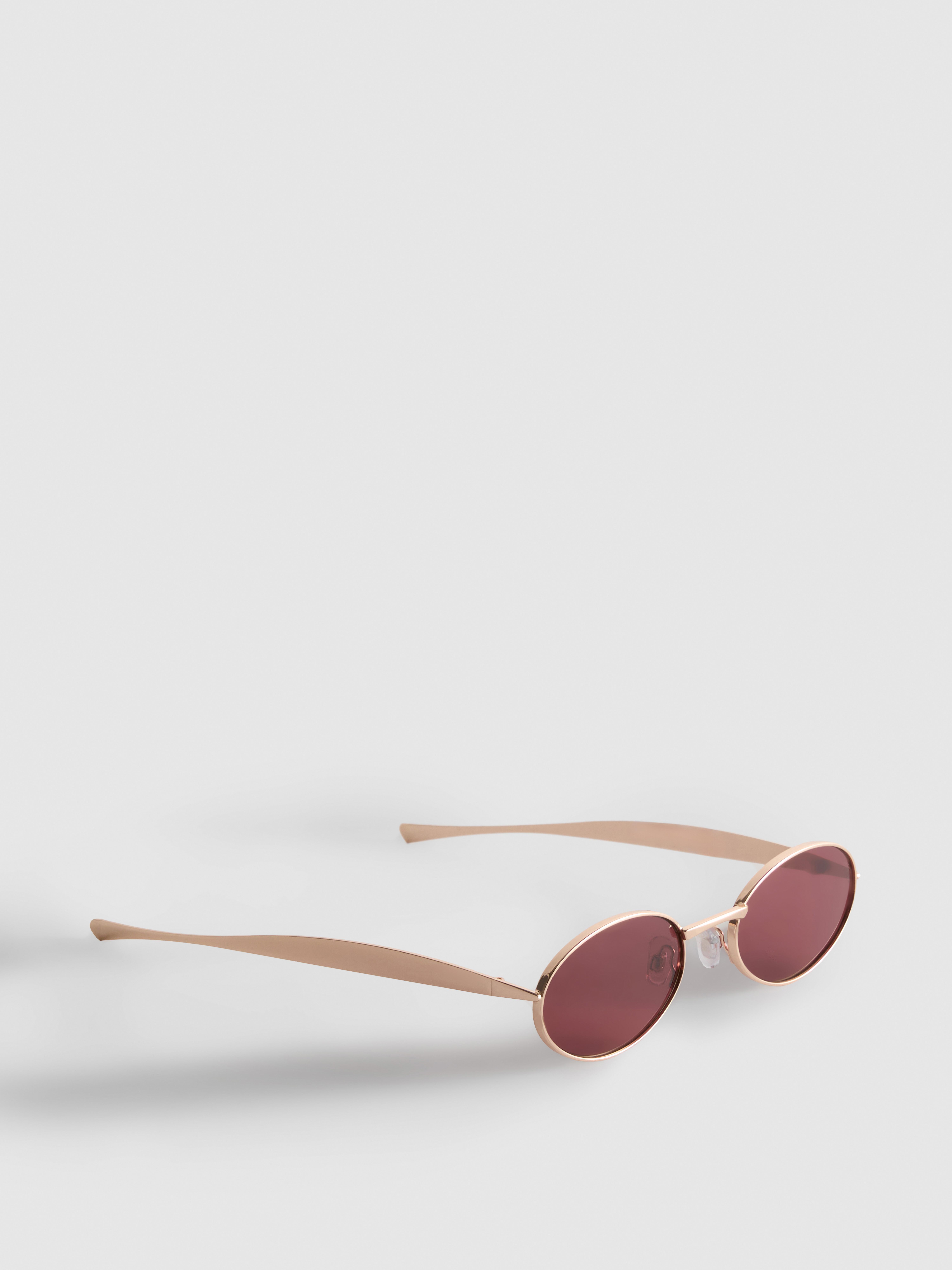 Óculos sol ovais metal Cor de vinho