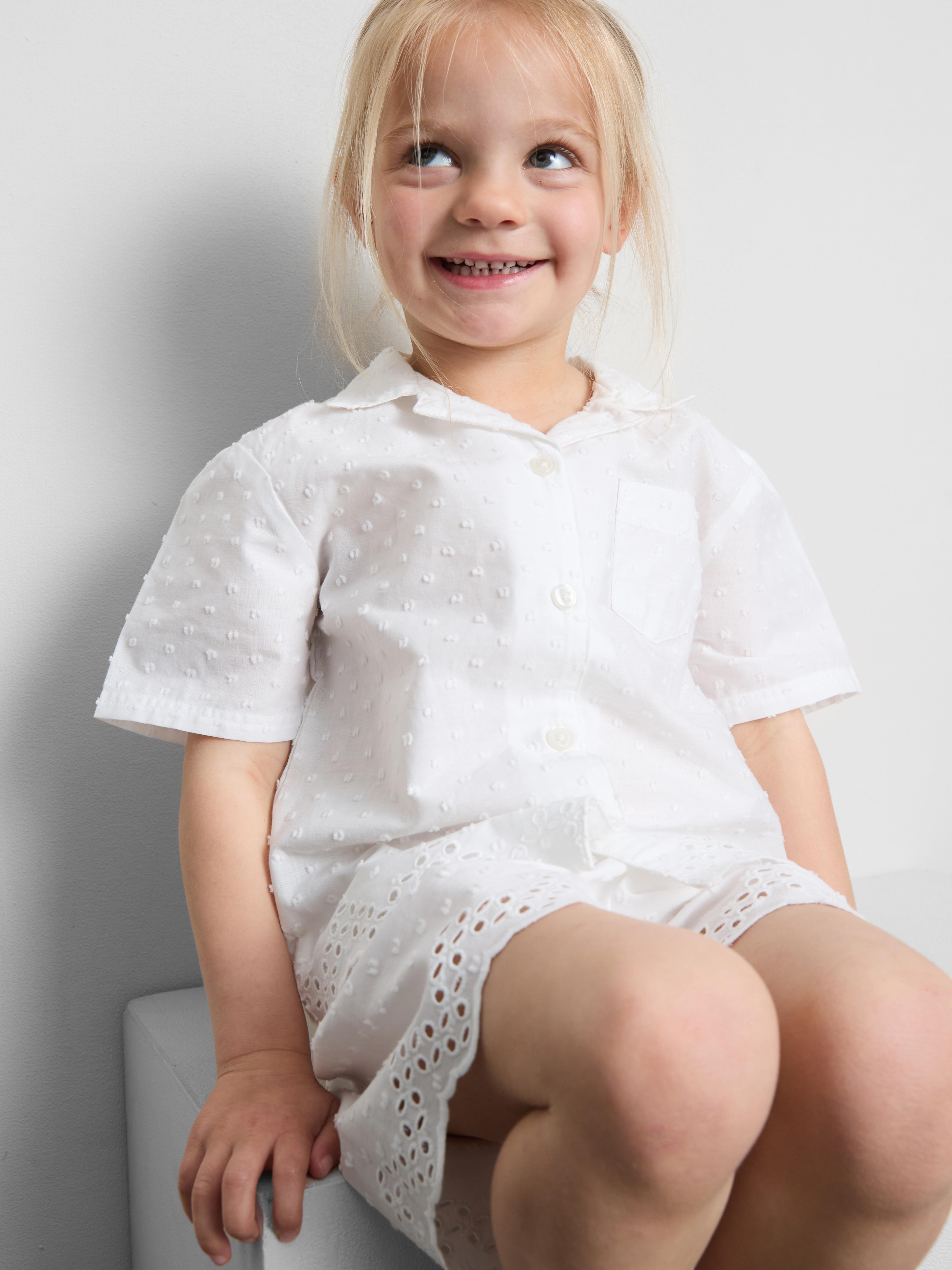 18 mois–8 ans | Pyjama chemise et short à pois