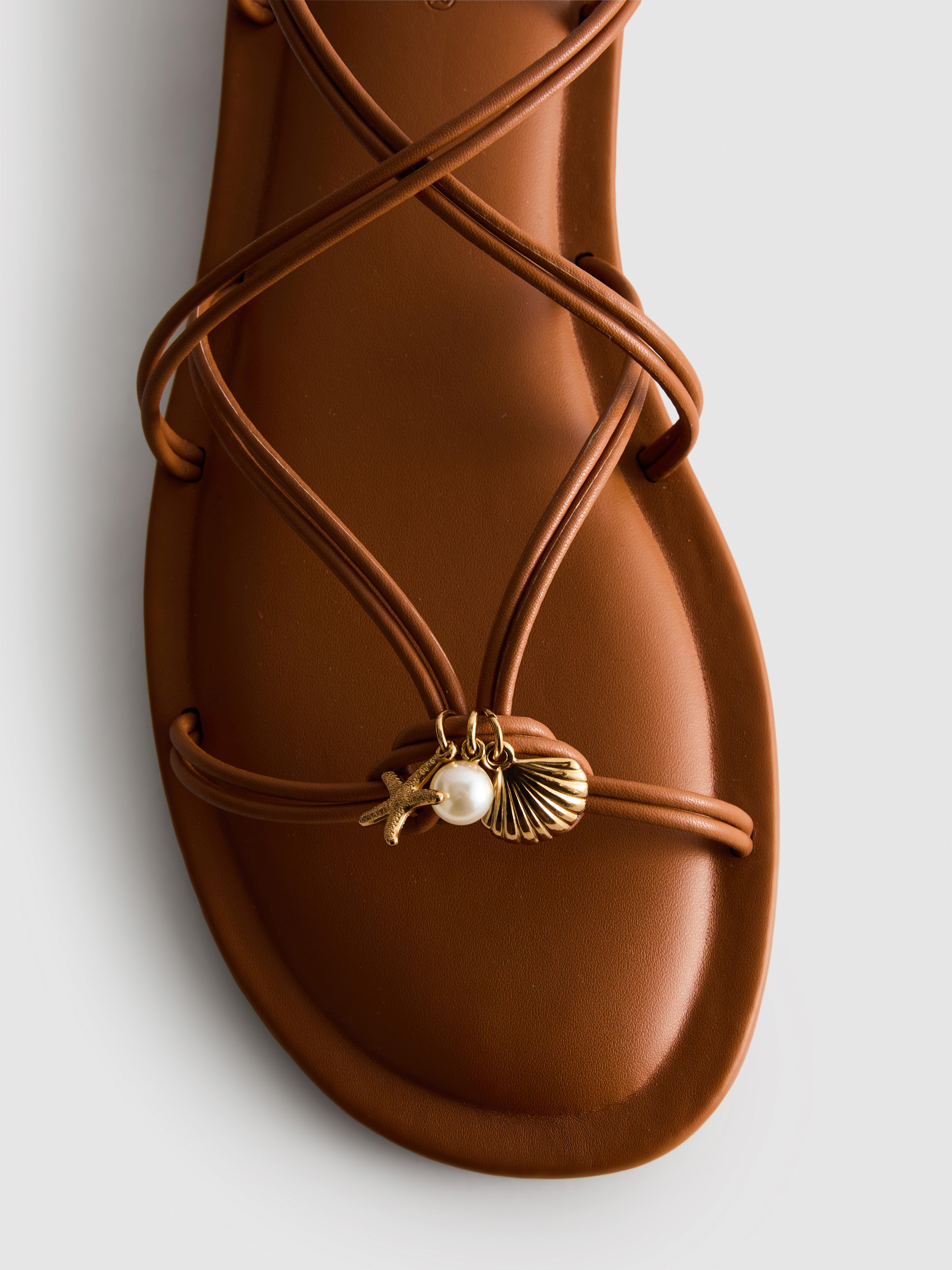 Paula Echevarría Strappy Charm Sandals