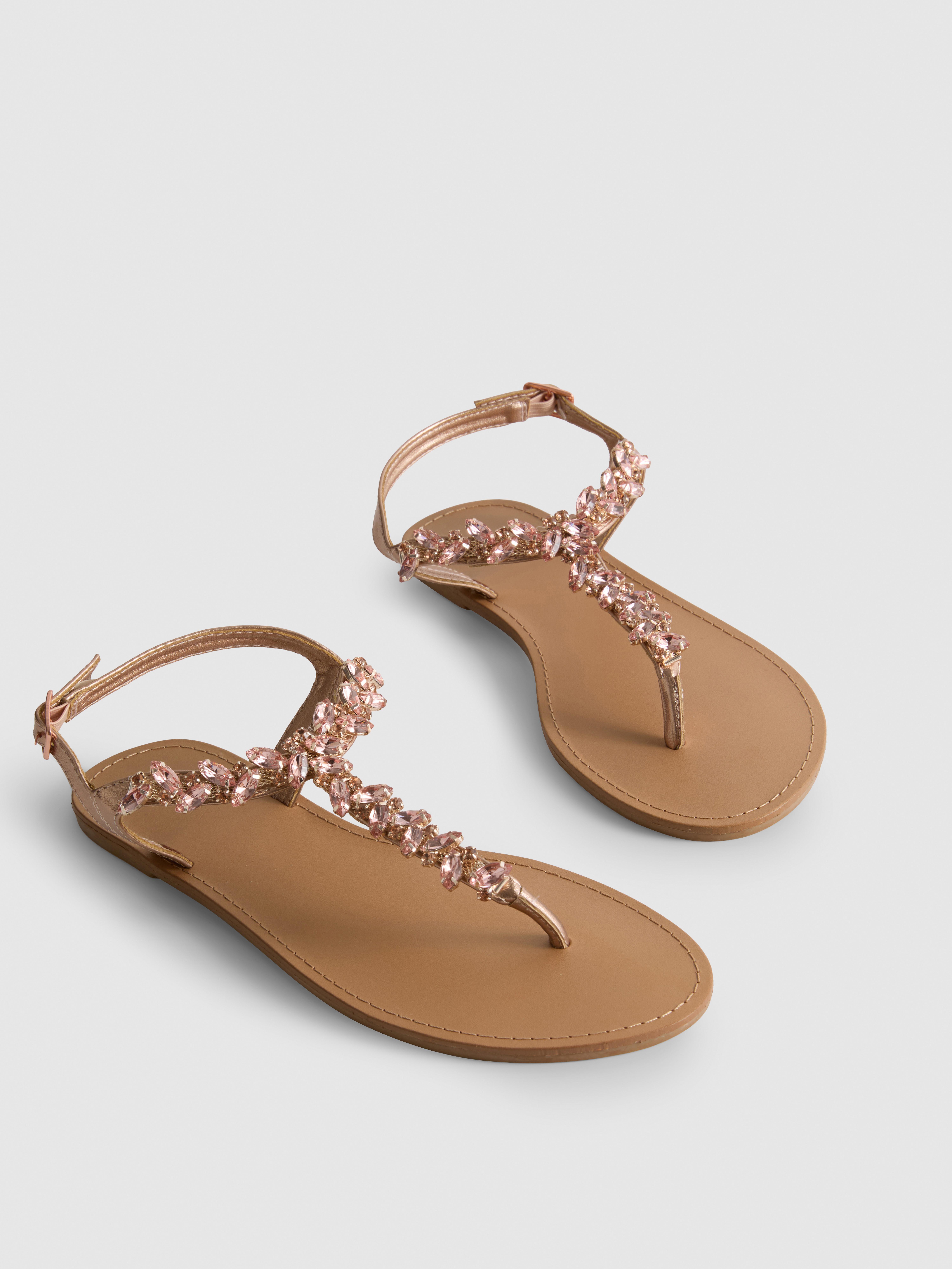 Embellished Thong Sandals