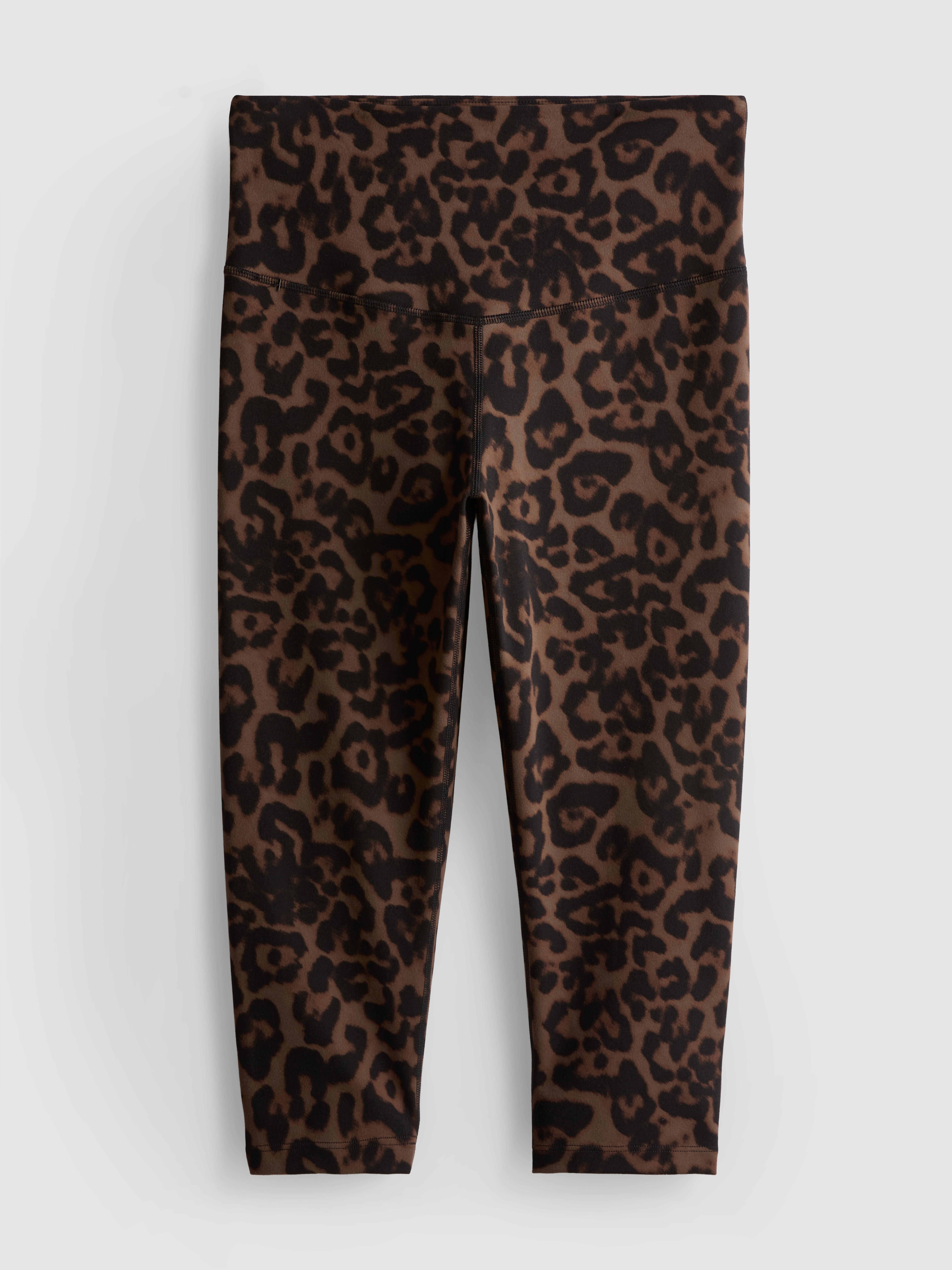 Active-Capri-Leggings mit Leopardenmuster