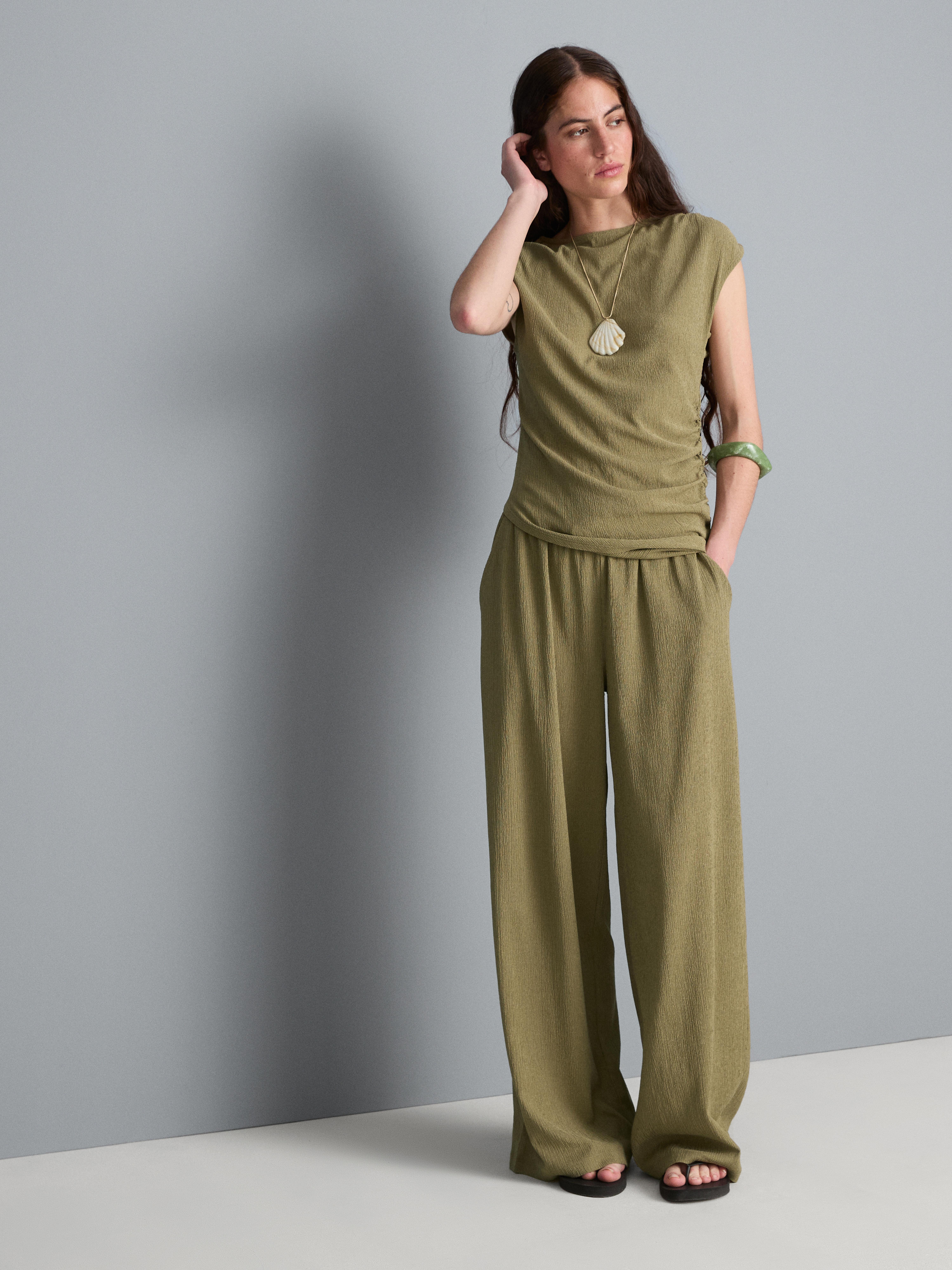Asymmetric Crinkle Top