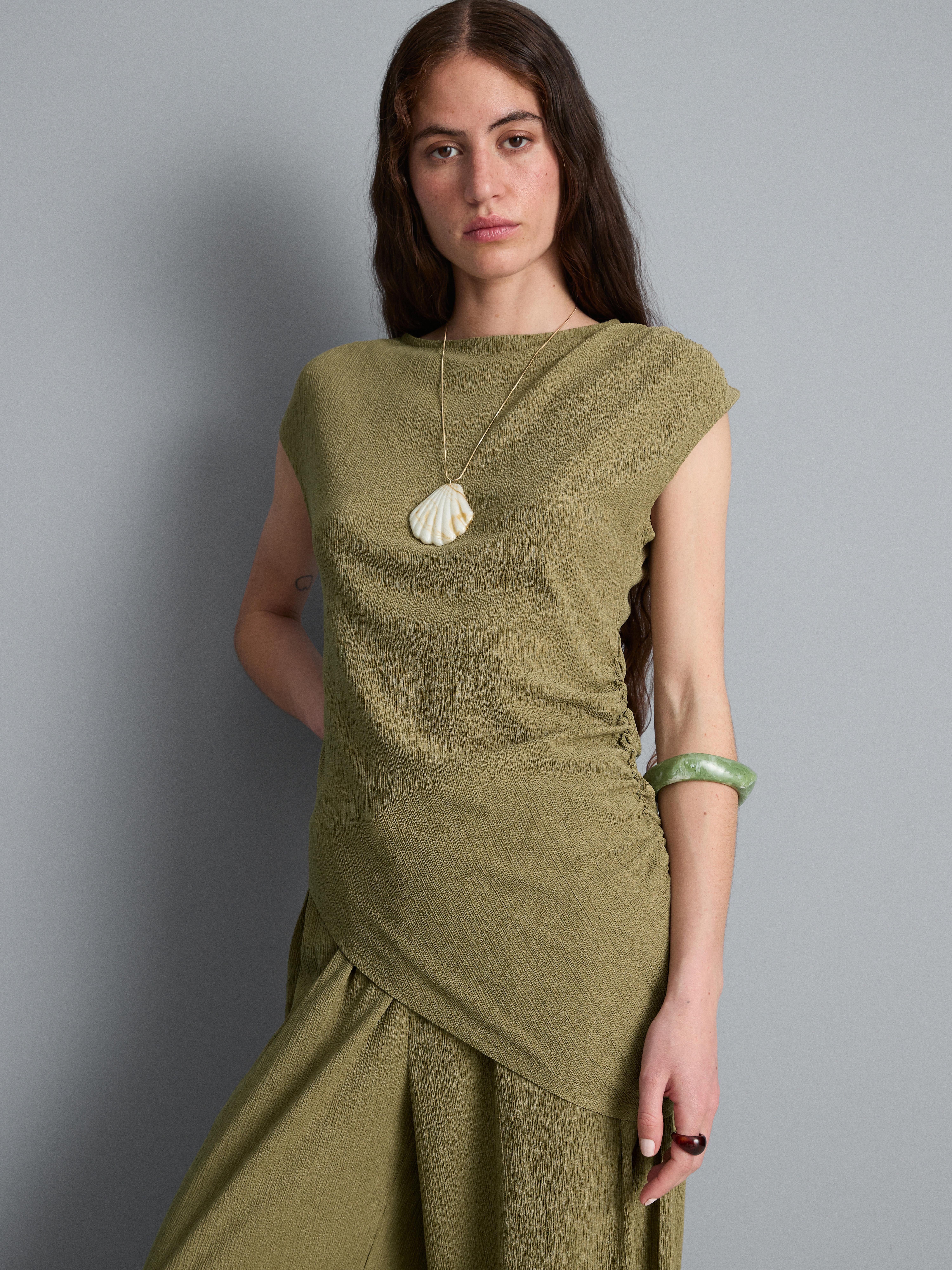Asymmetric Crinkle Top