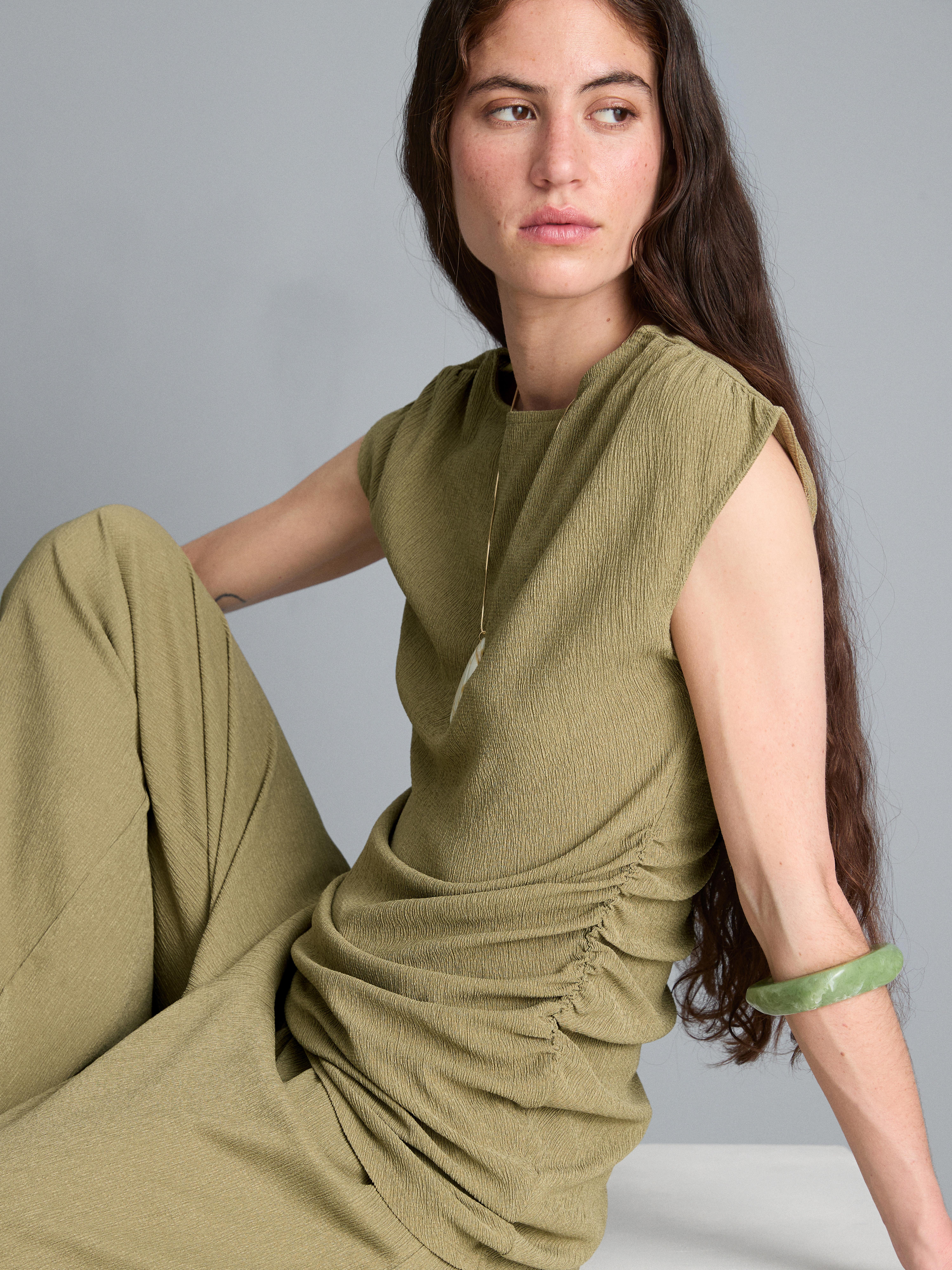 Asymmetric Crinkle Top