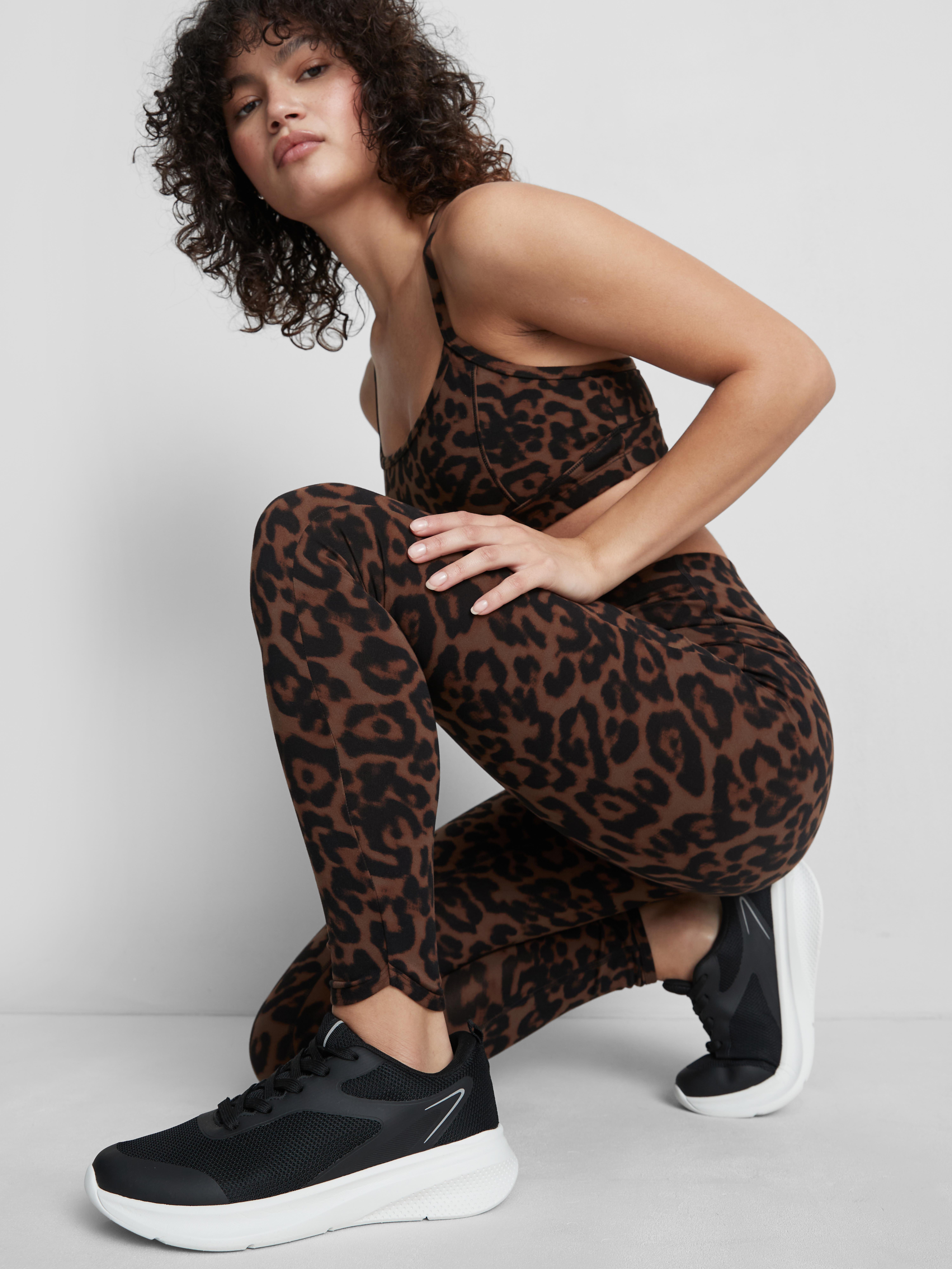 Sportlegging met hoge taille en luipaardprint