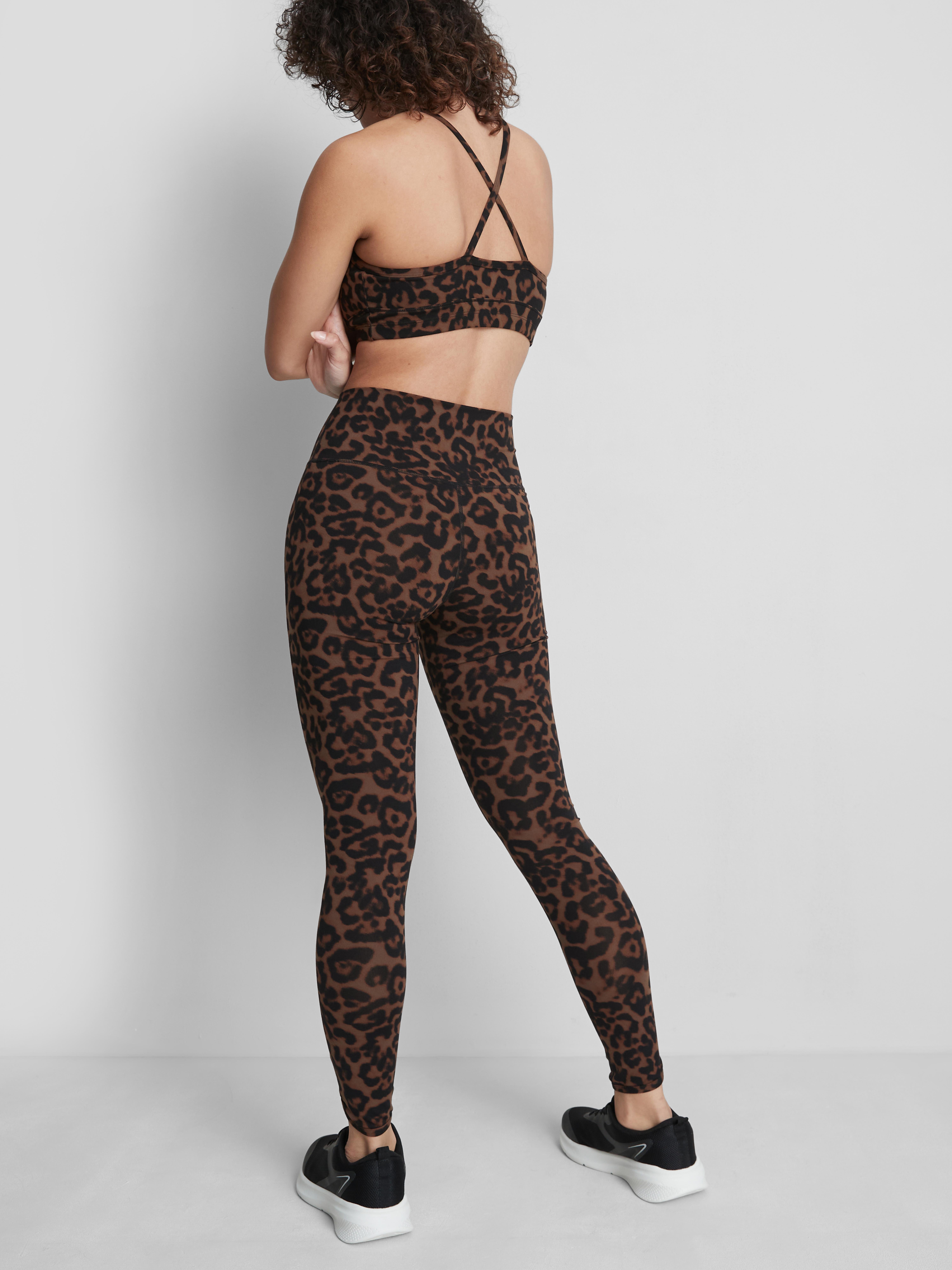 Sportlegging met hoge taille en luipaardprint