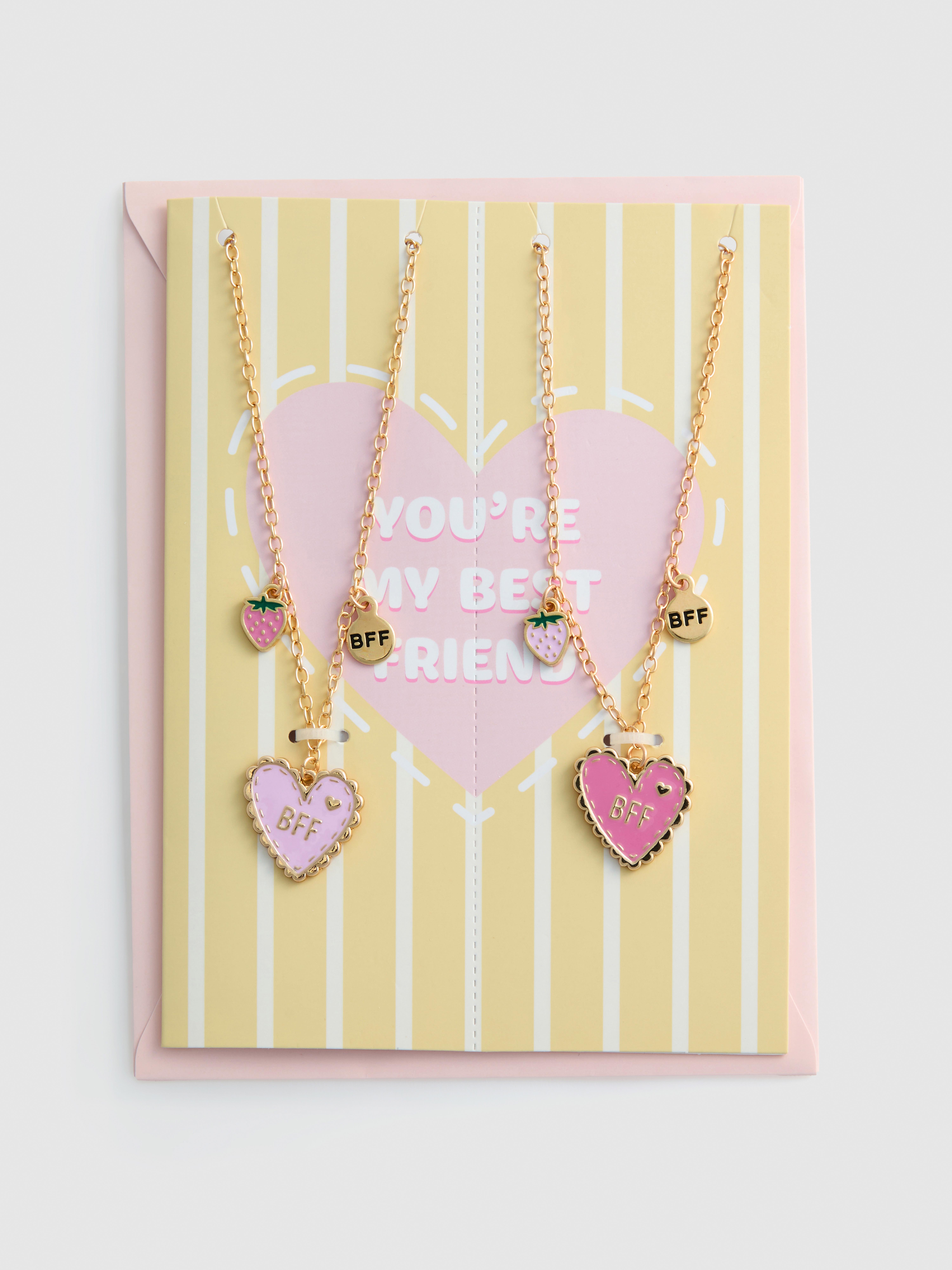 2pk BFF Heart Necklaces