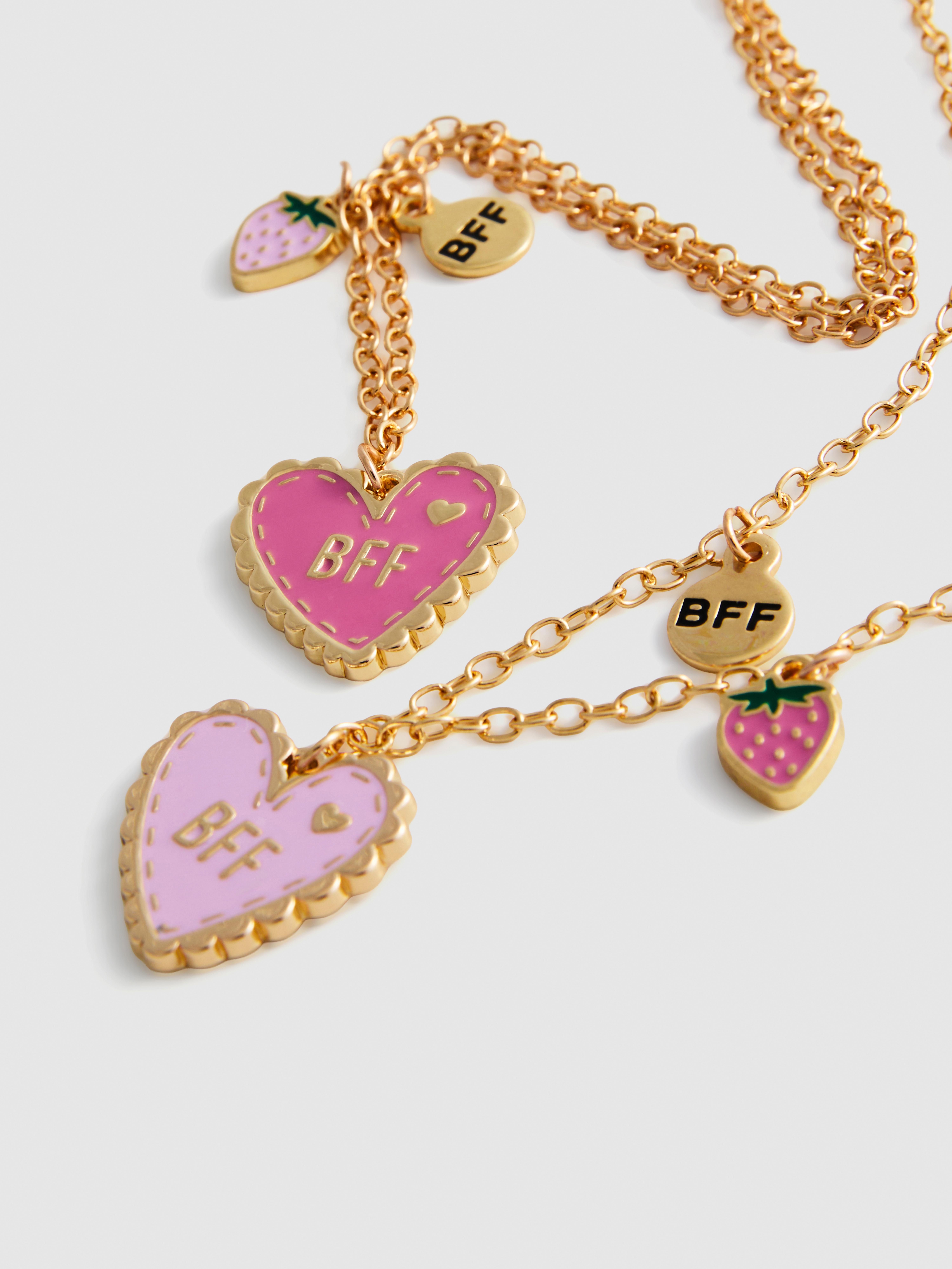 2pk BFF Heart Necklaces