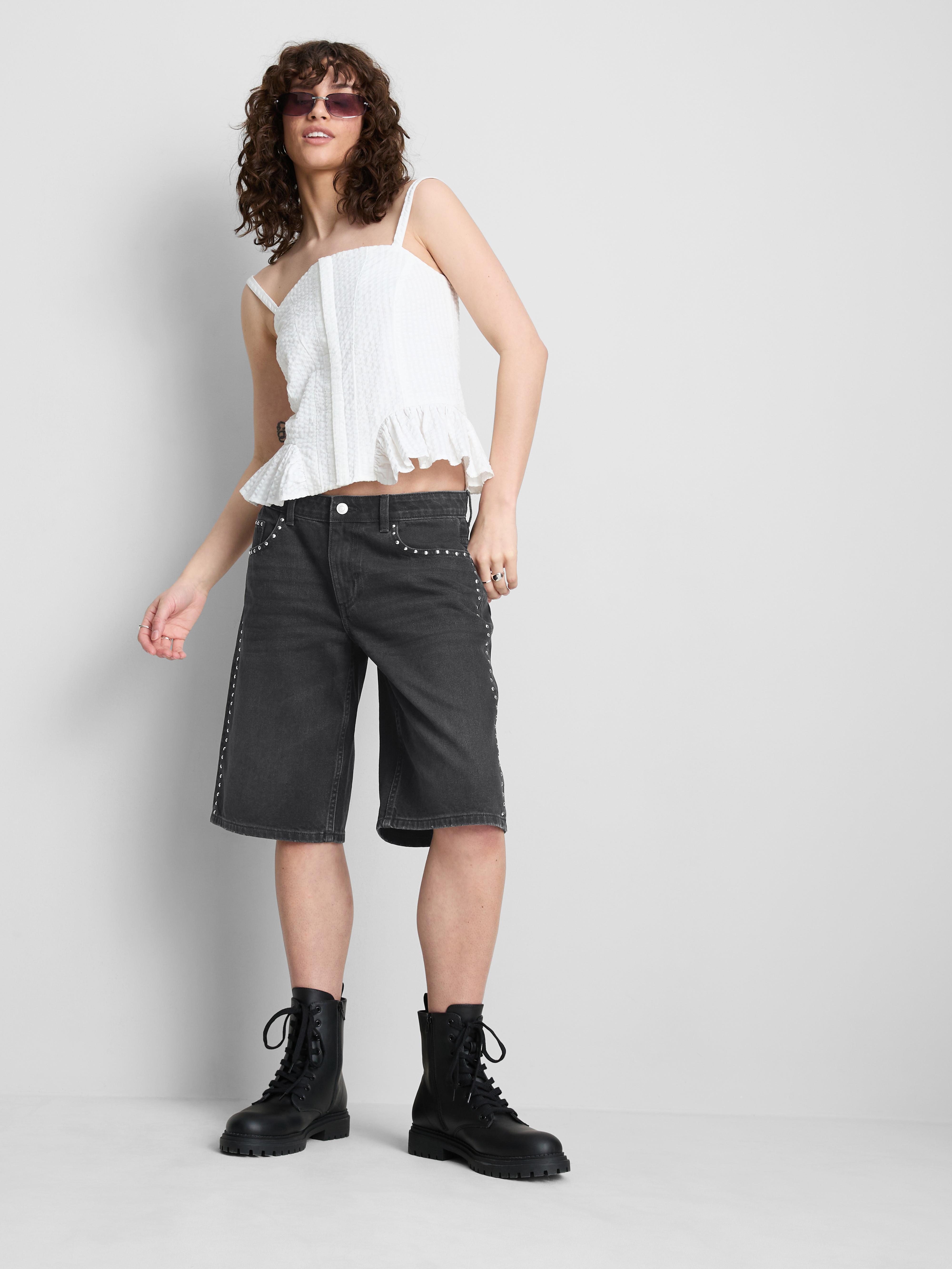 The Primark Scene | Bavlnené vybíjané džínsové šortky