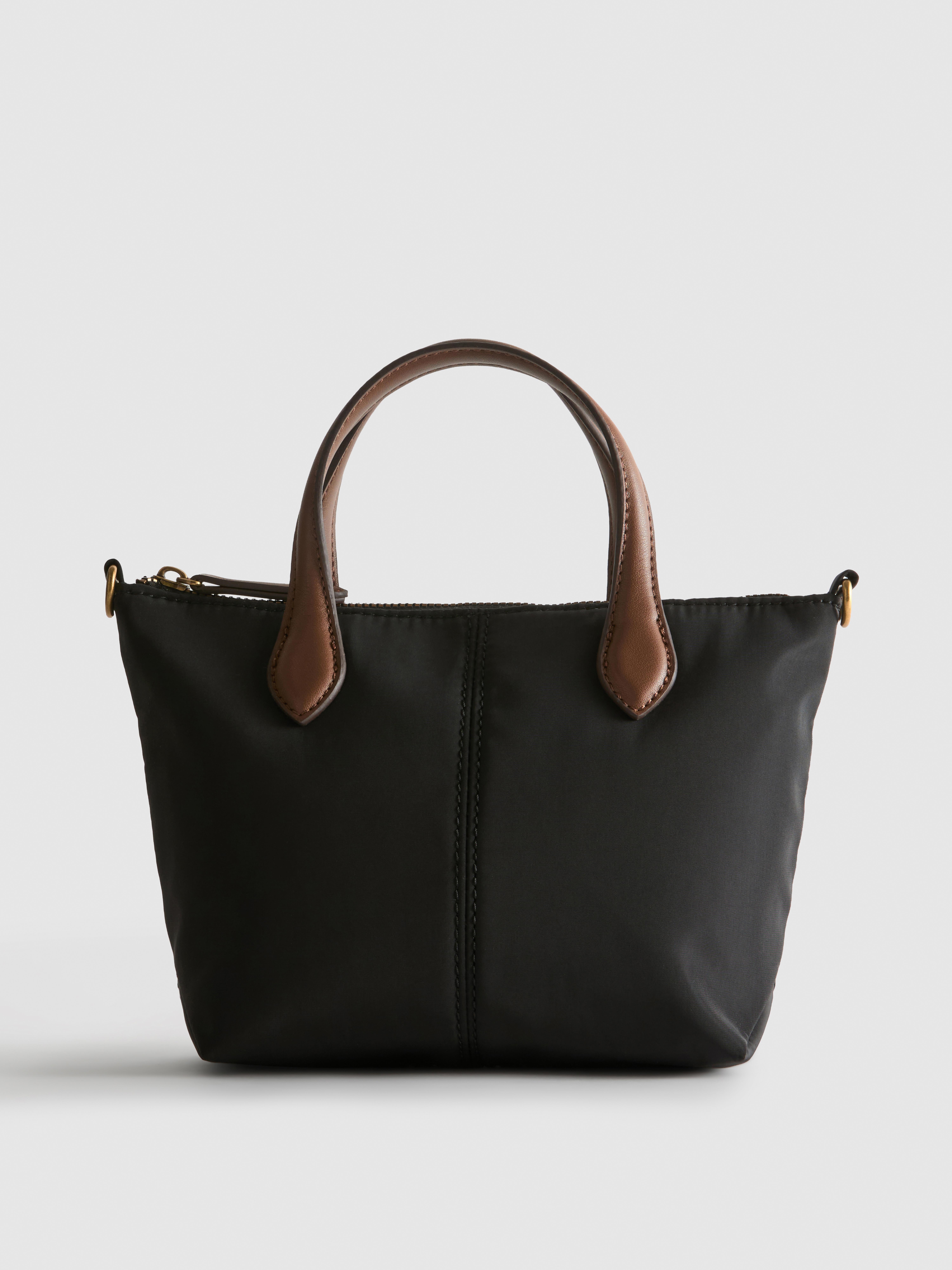 Mała torba shopper zapinana na zamek Czarny