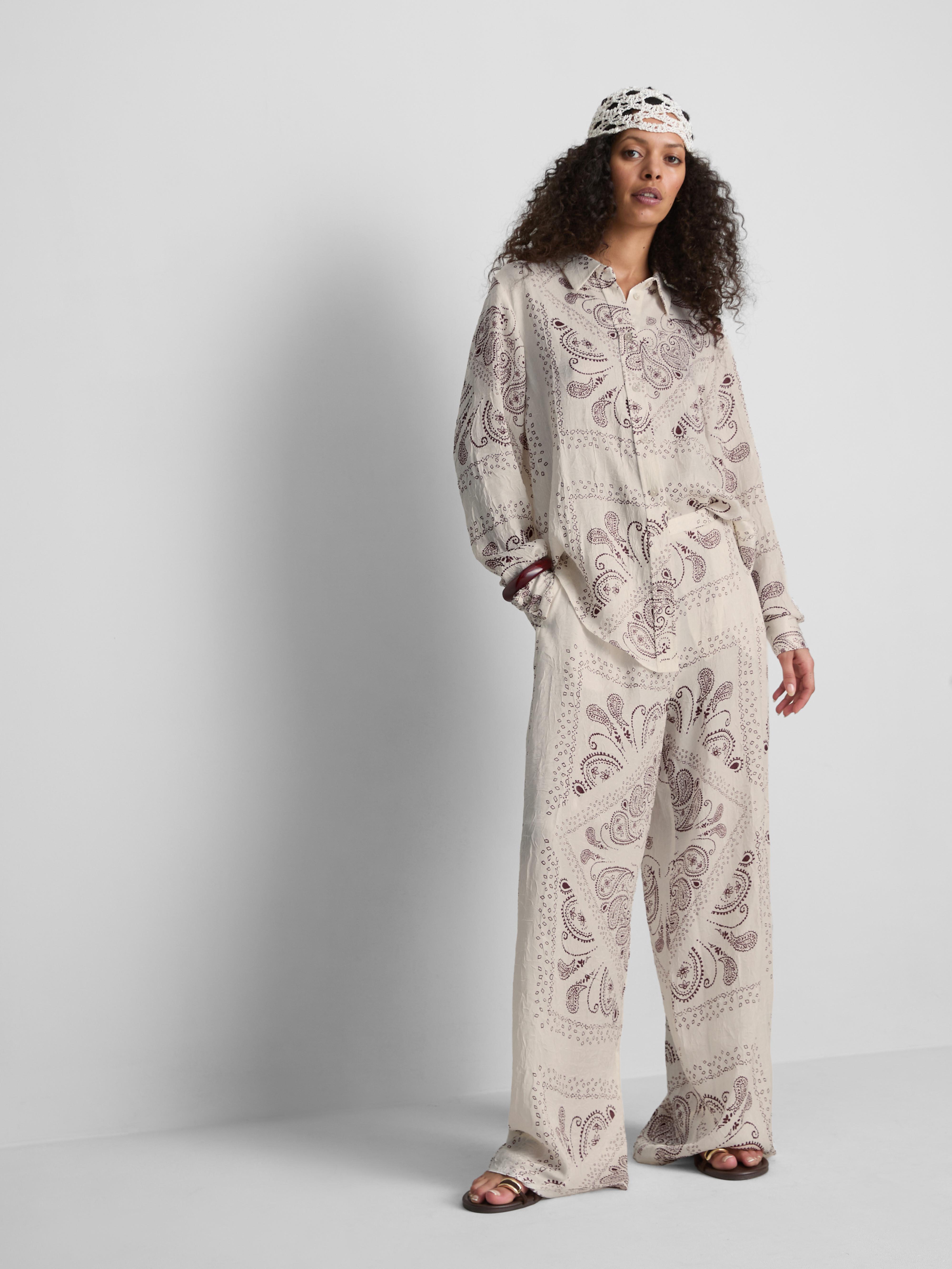 Paula Echevarría Paisley Crushed Satin Shirt