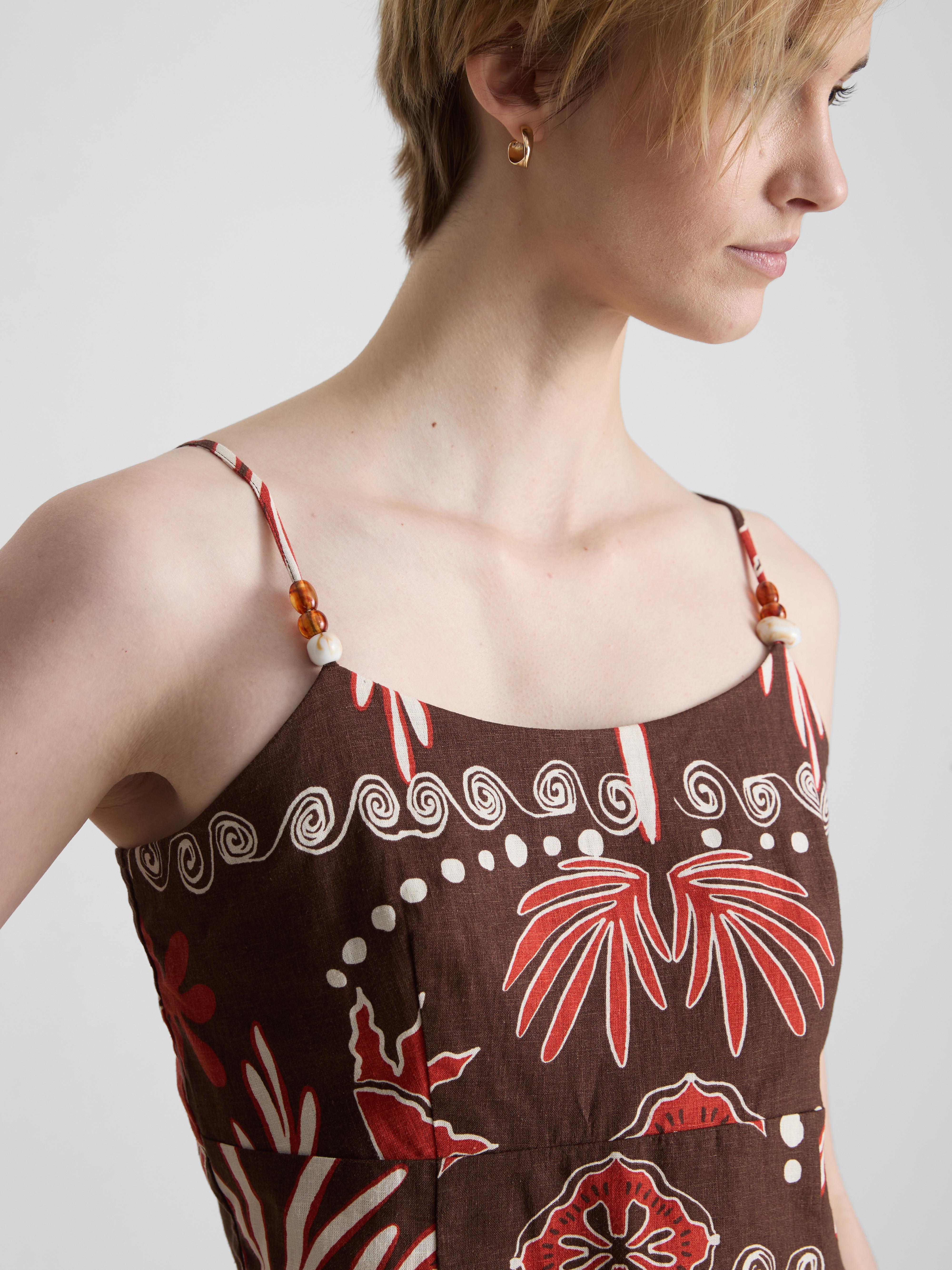 The Edit Linen-Blend Printed Tank Top