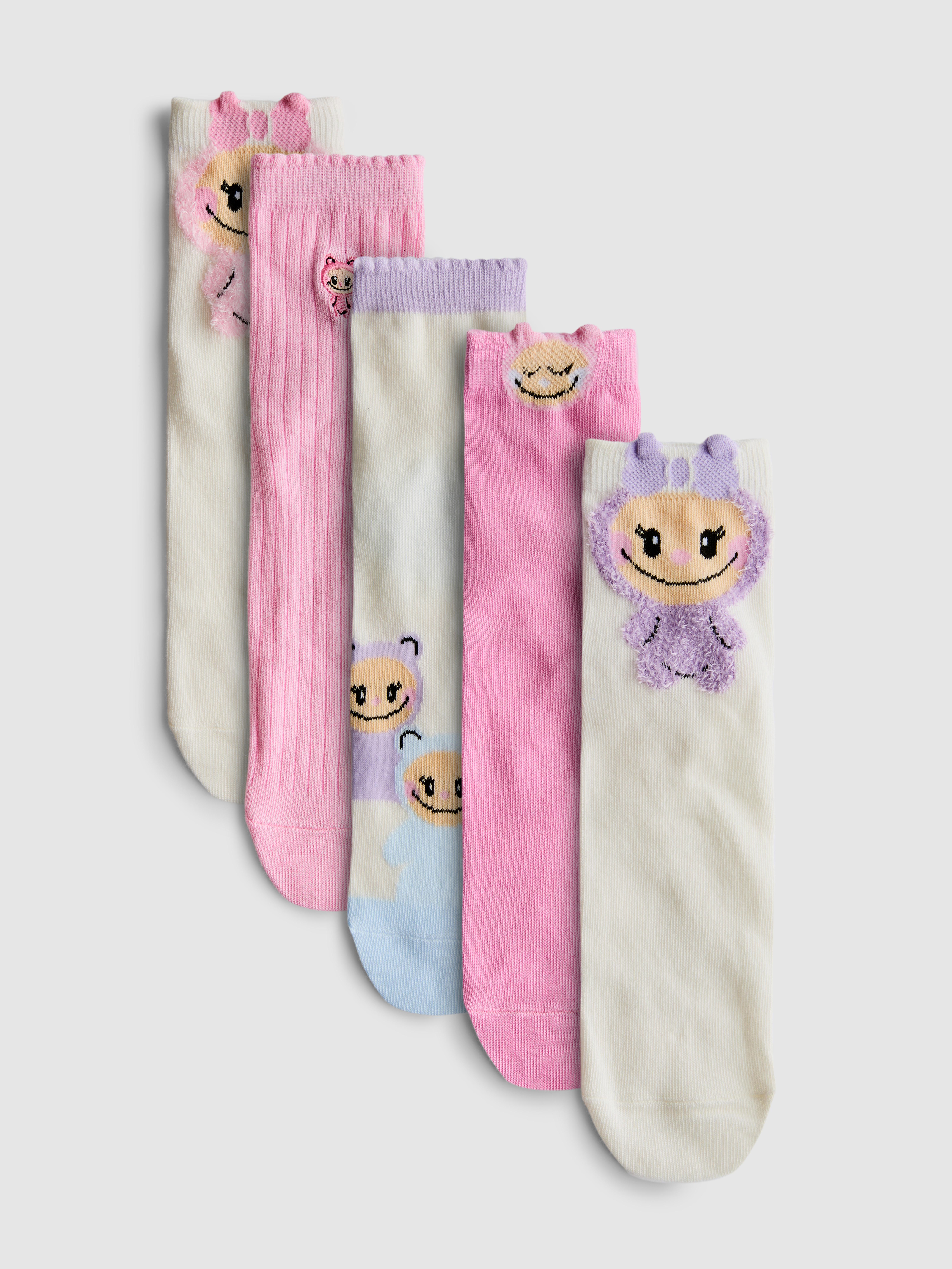 Lot de 5 paires de chaussettes en coton à motifs monstres