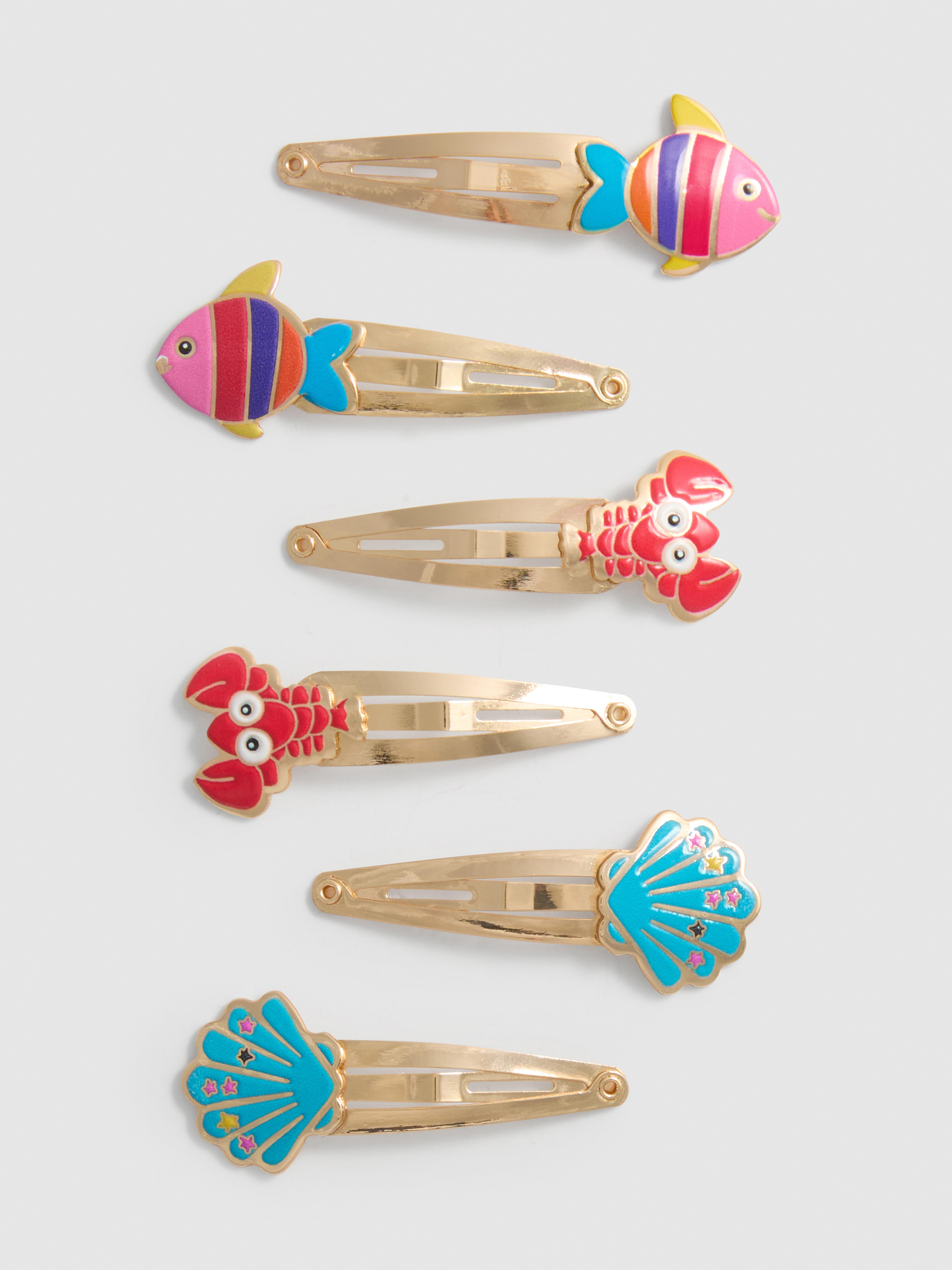 6pk Sea Snap Hair Clips