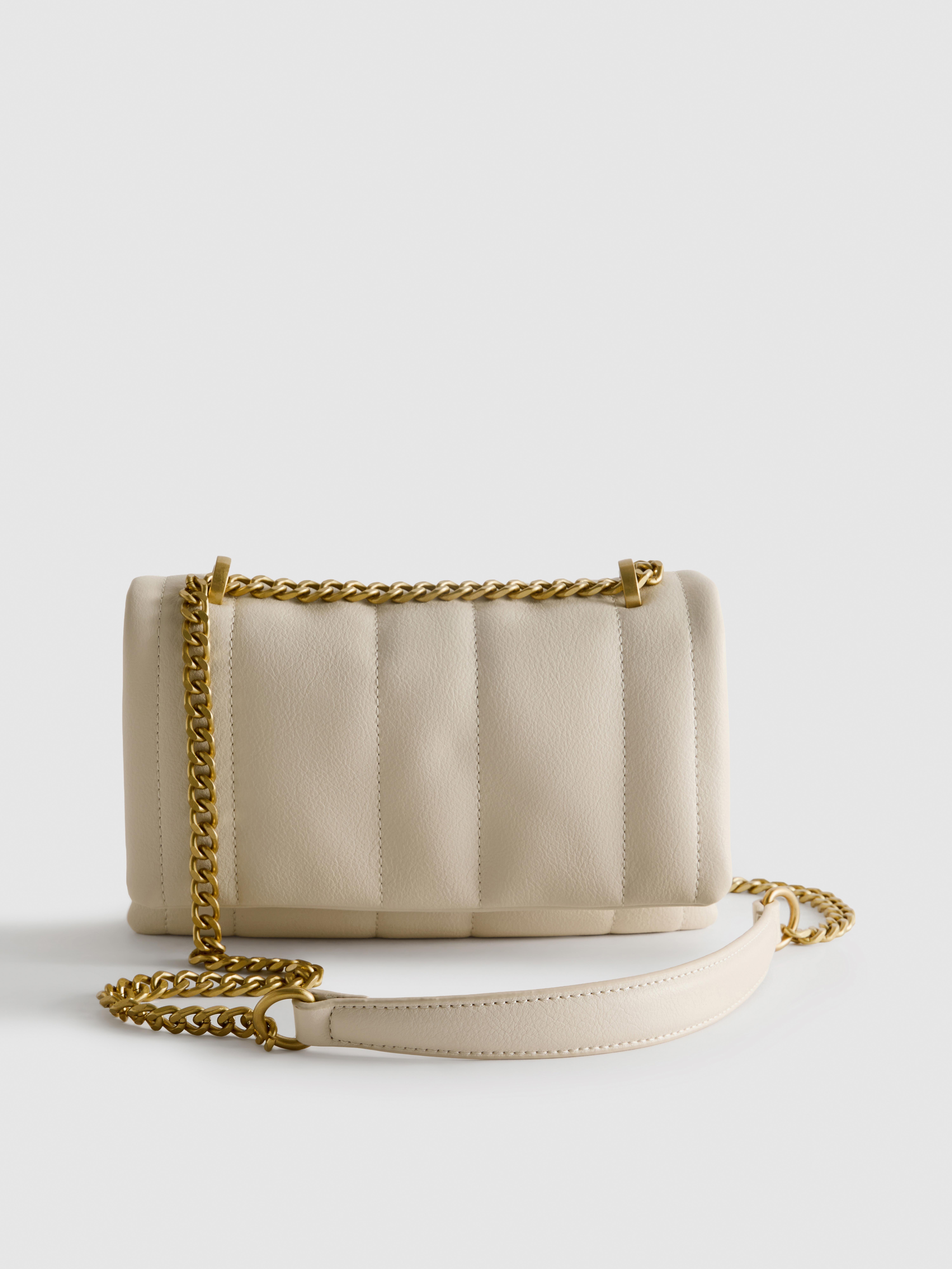 Geantă crossbody cu clapă cu inserții