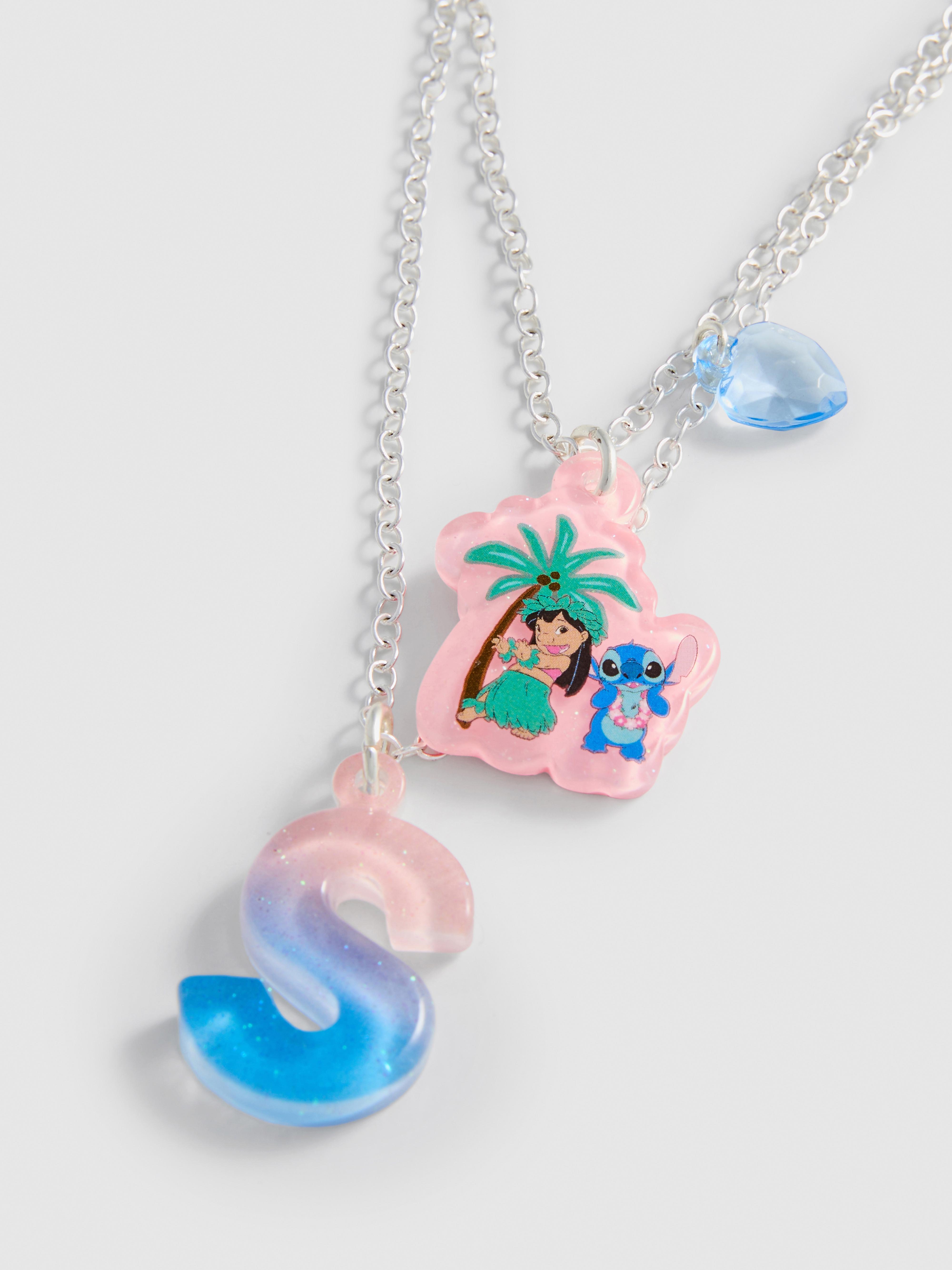 Disney's Stitch Initial Pendant Necklace