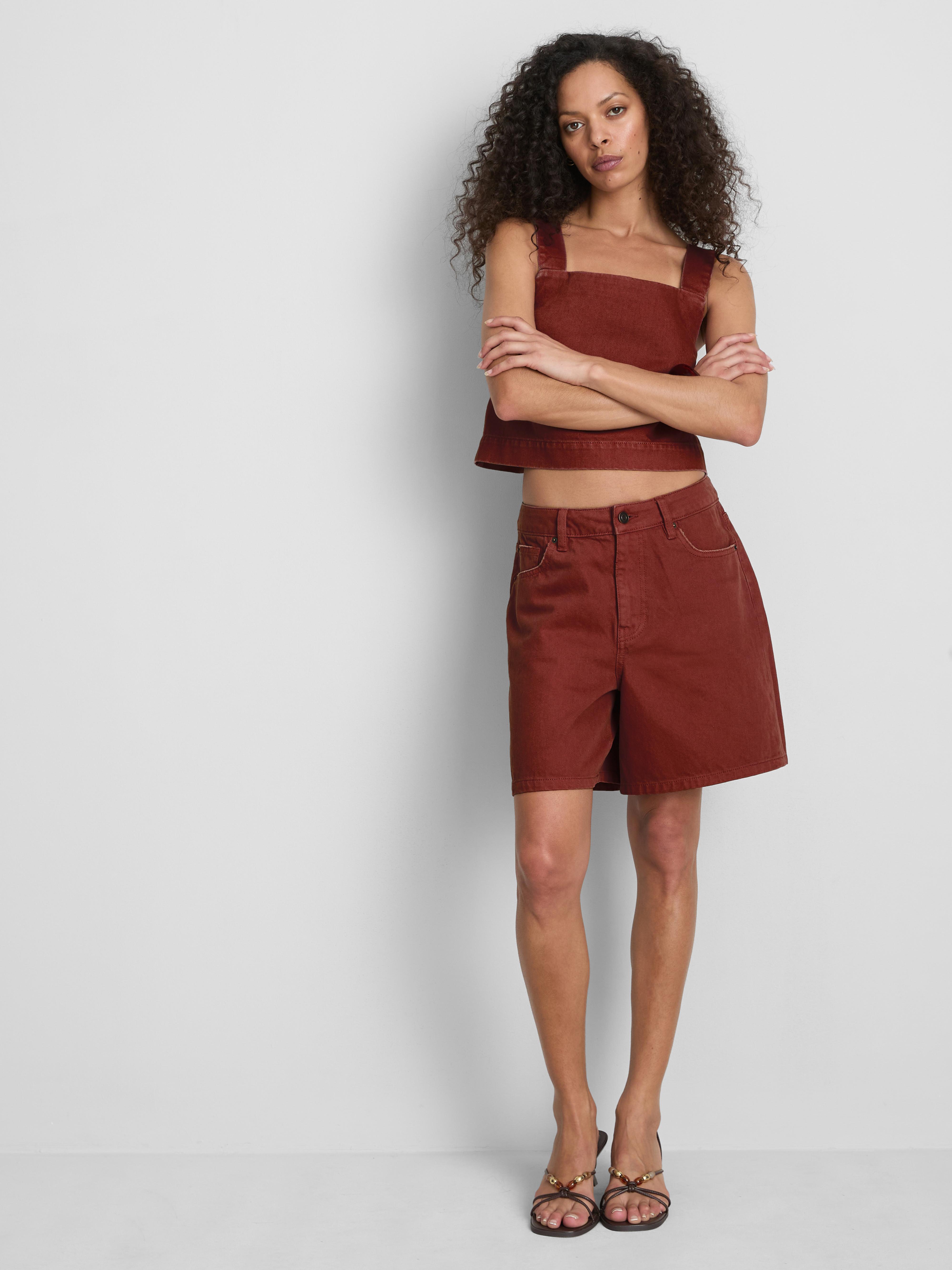 Paula Echevarría Cotton Denim Bermuda Shorts