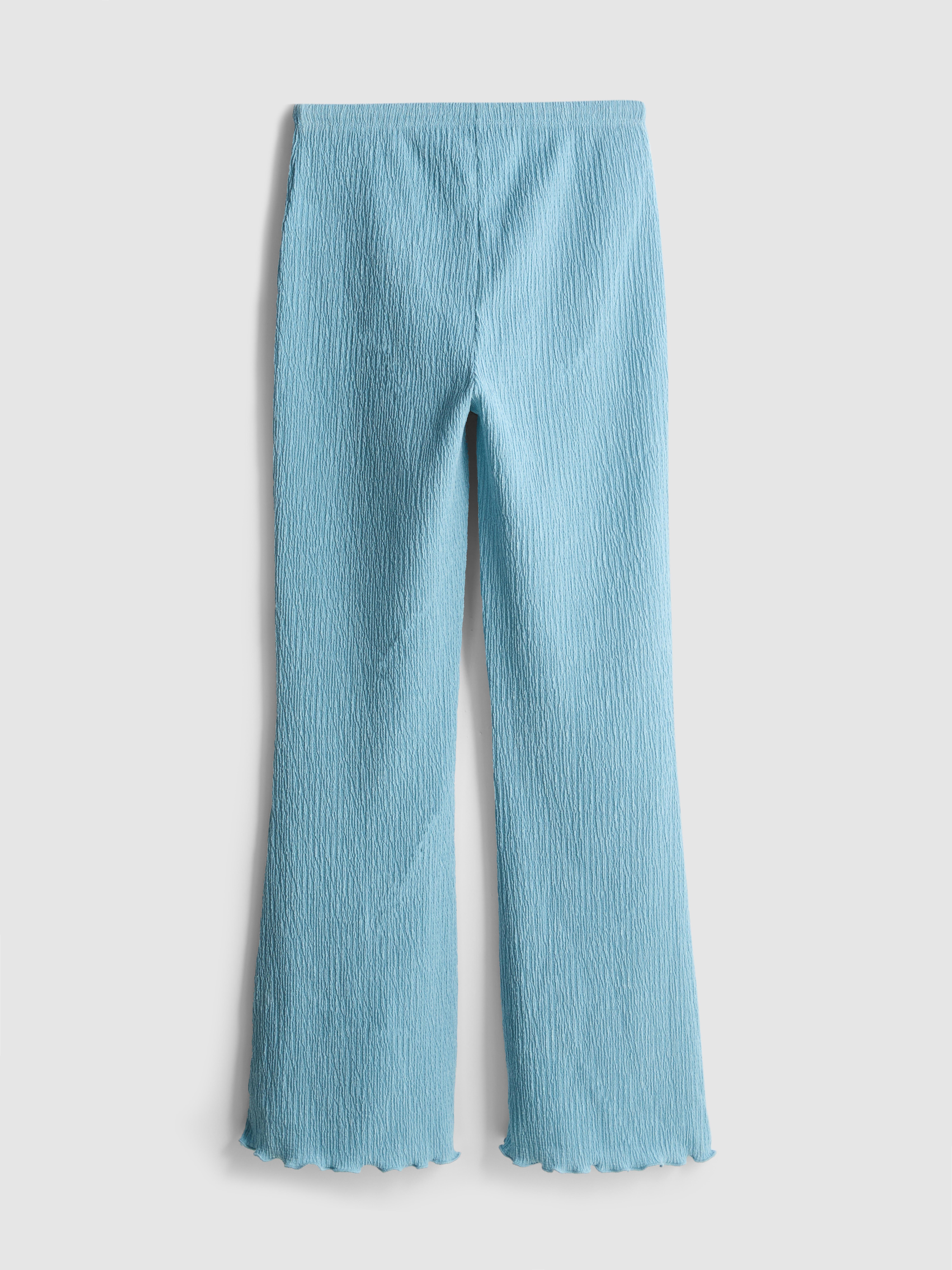 7-15yrs | Crinkle Textured Lettuce Trim Pants