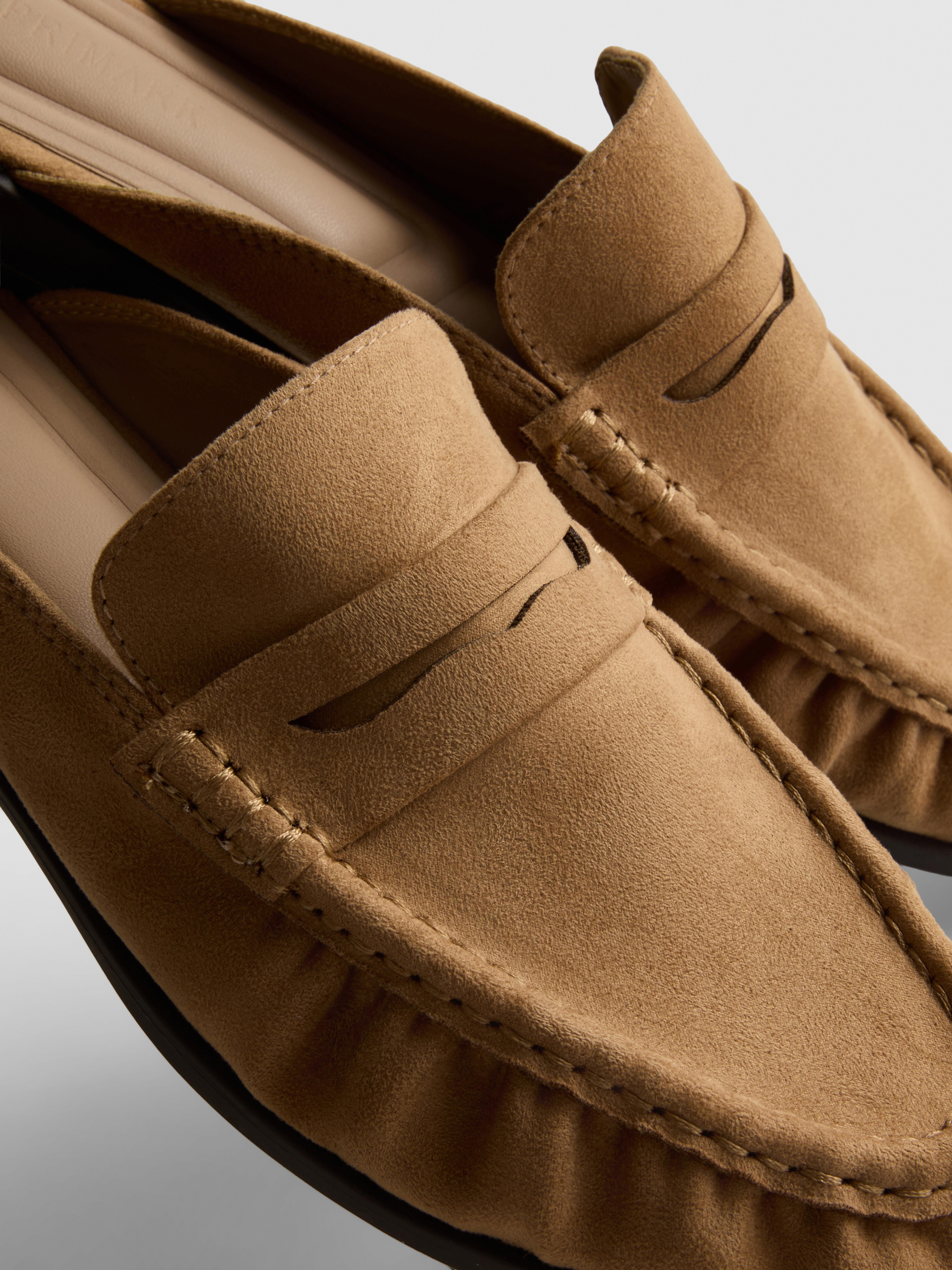 Faux Suede Loafer Mule Sandals