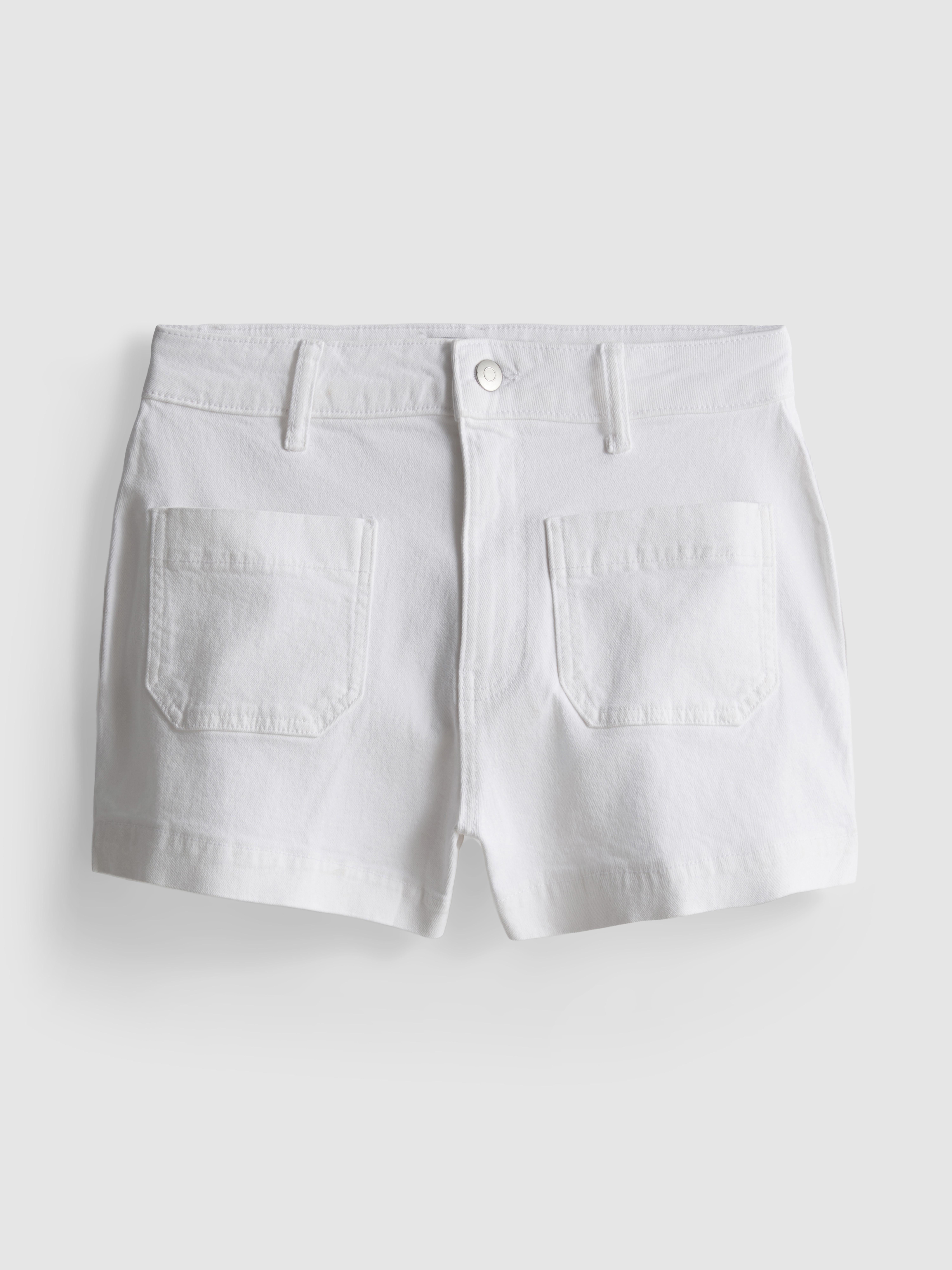 Short en denim de coton à poches sur le devant