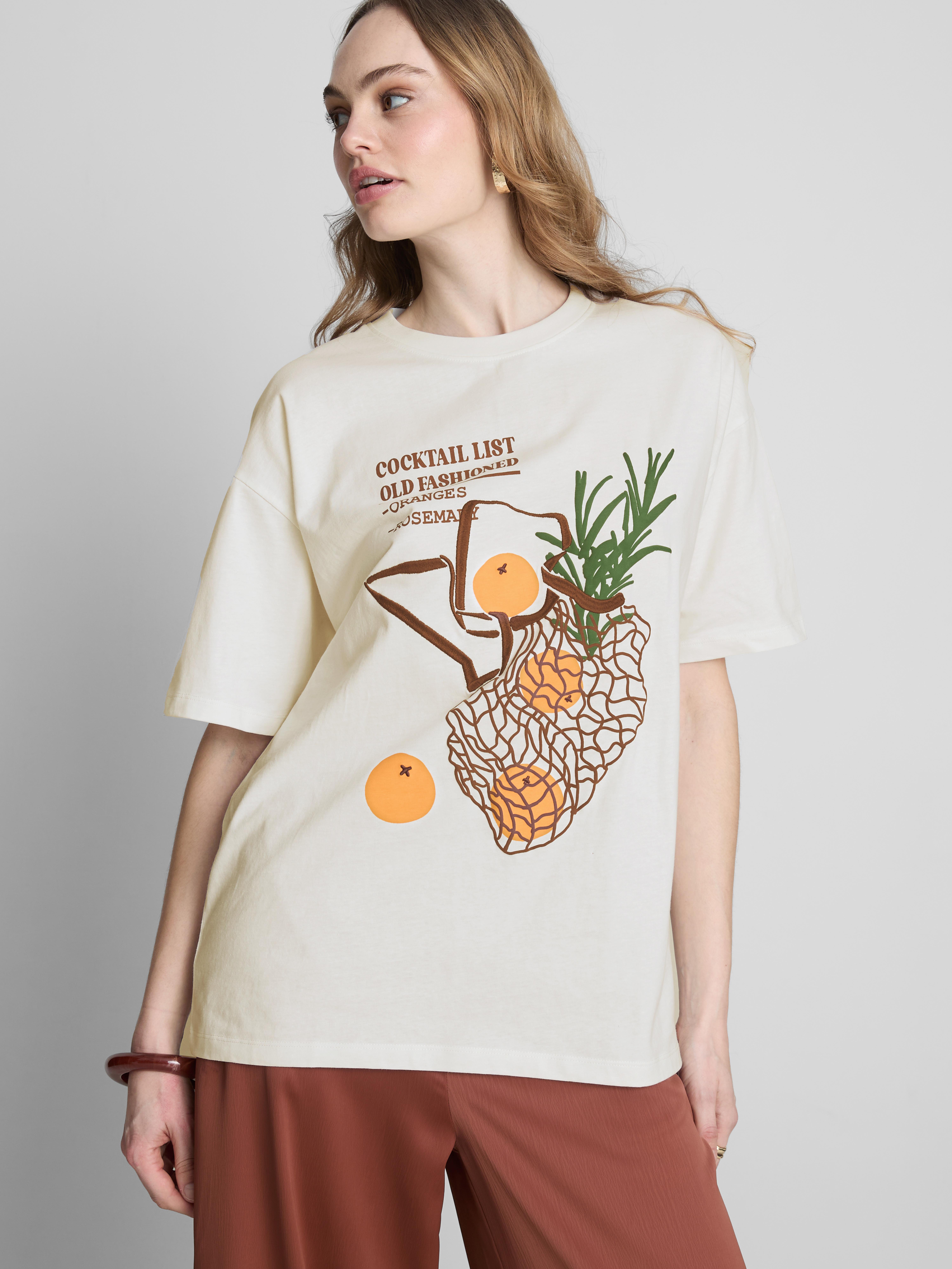 Cotton Oversized Old Fashioned Tee