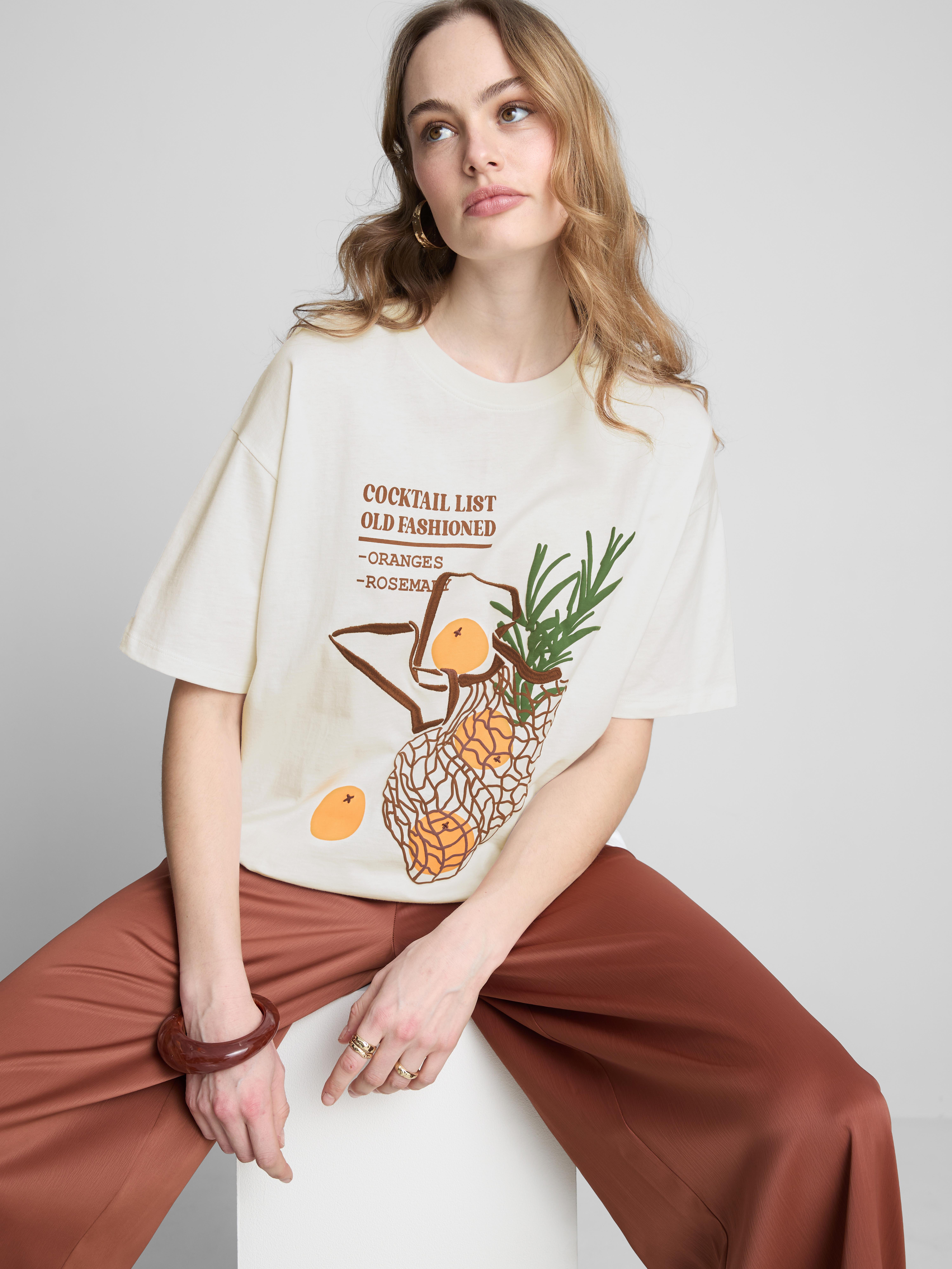 Cotton Oversized Old Fashioned Tee