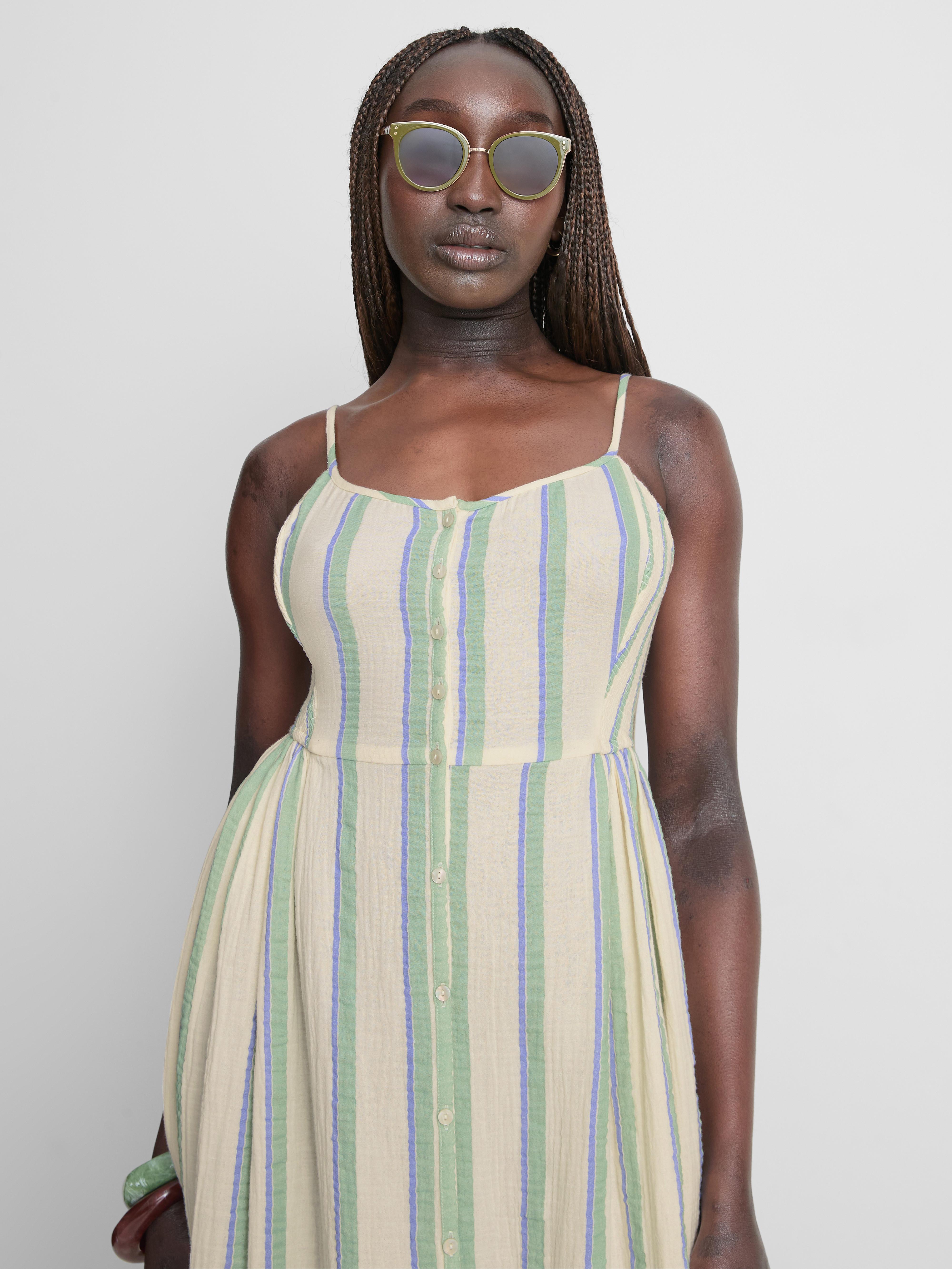 button through midi dress Flattering Tan Button Front Midi Dress - All Dresses